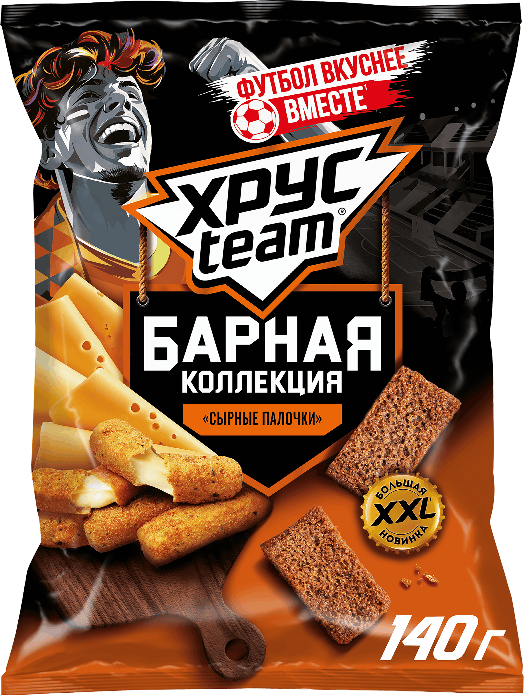 Изображение товара Сухарики ржано-пшеничные ХРУСTEAM Барная Коллекция со вкусом сырных палочек 140г