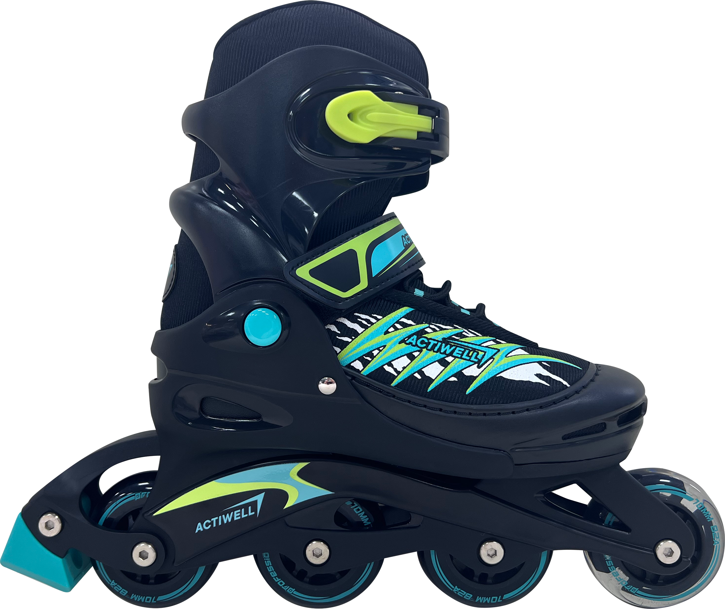 Изображение товара Коньки роликовые раздвижные для мальчика ACTIWELL р. 34–37, со светящимся колесом, Арт. PW-117light