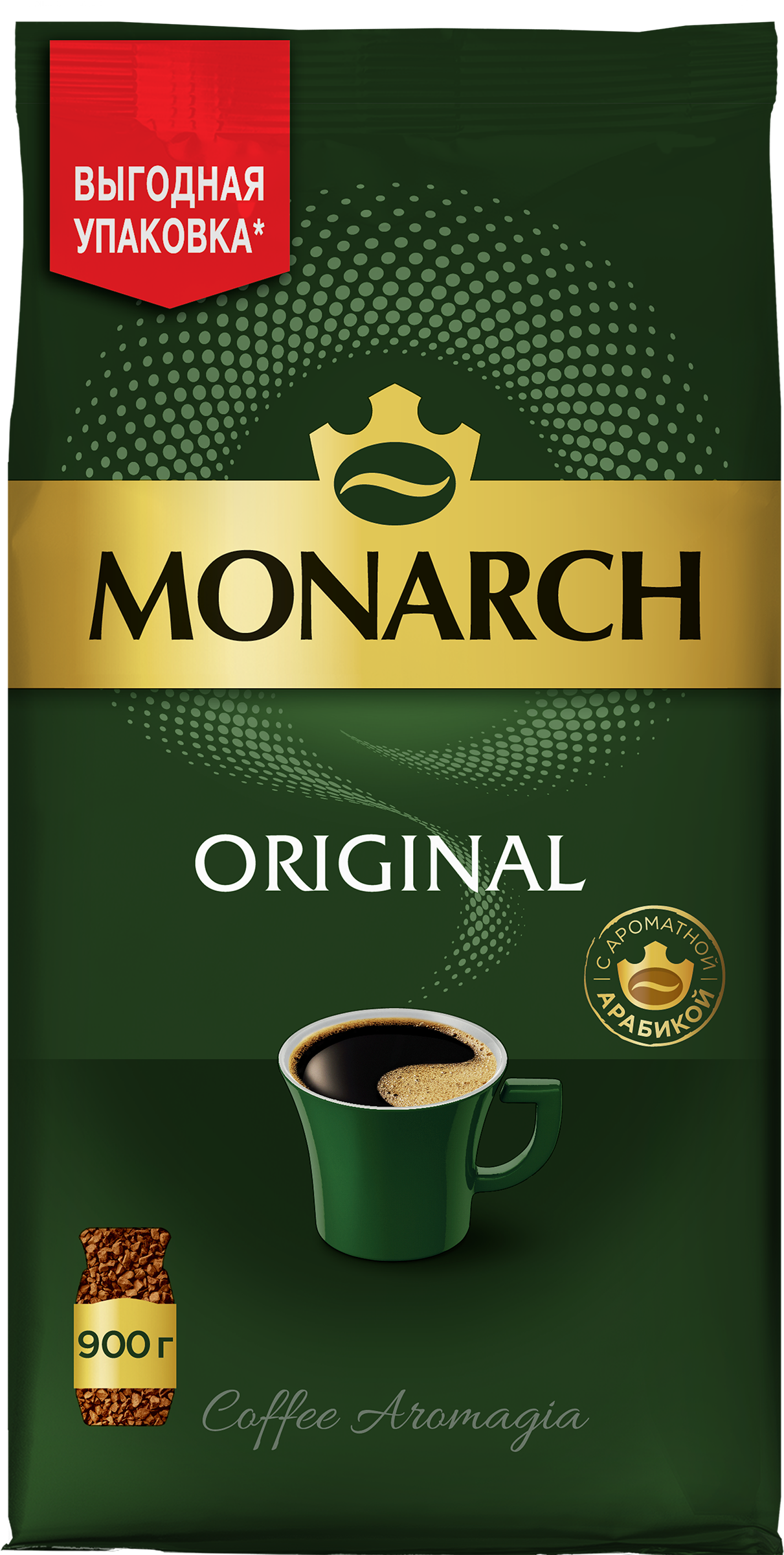 Изображение товара Кофе растворимый MONARCH сублимированный 900г - качественный и ароматный напиток