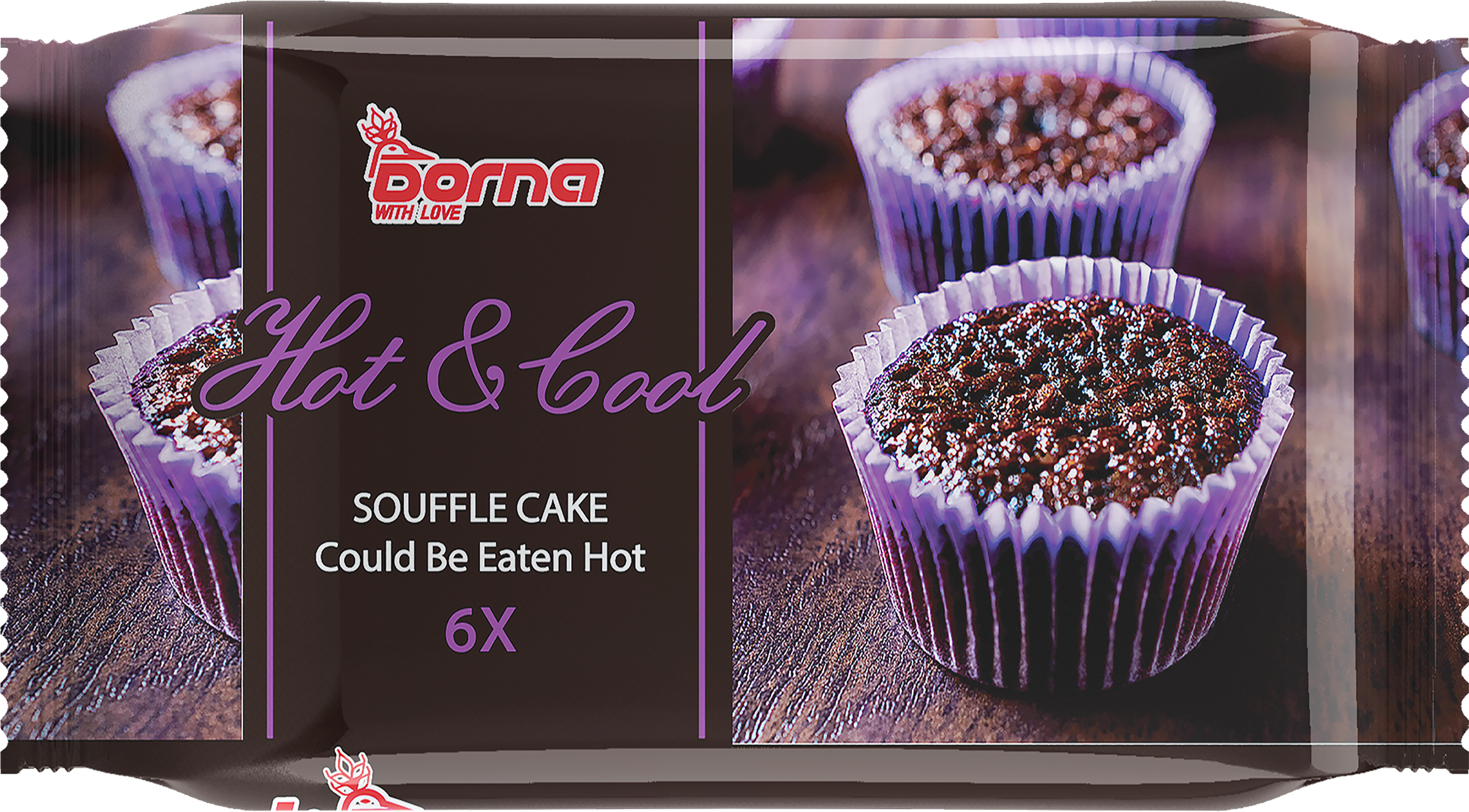 Изображение товара Кекс DORNA Брауни Hot & Cool с шоколадной начинкой, 180г