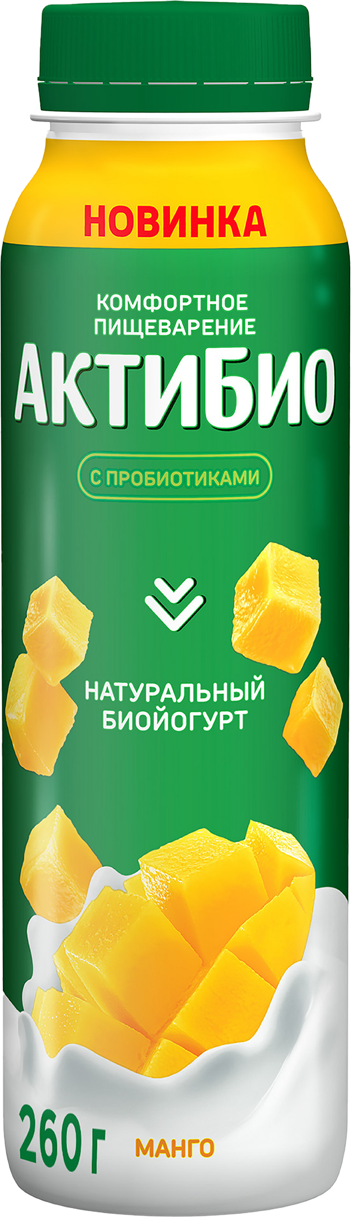 Изображение товара Йогурт питьевой АКТИБИО с манго 1,5%, без змж, 260г
