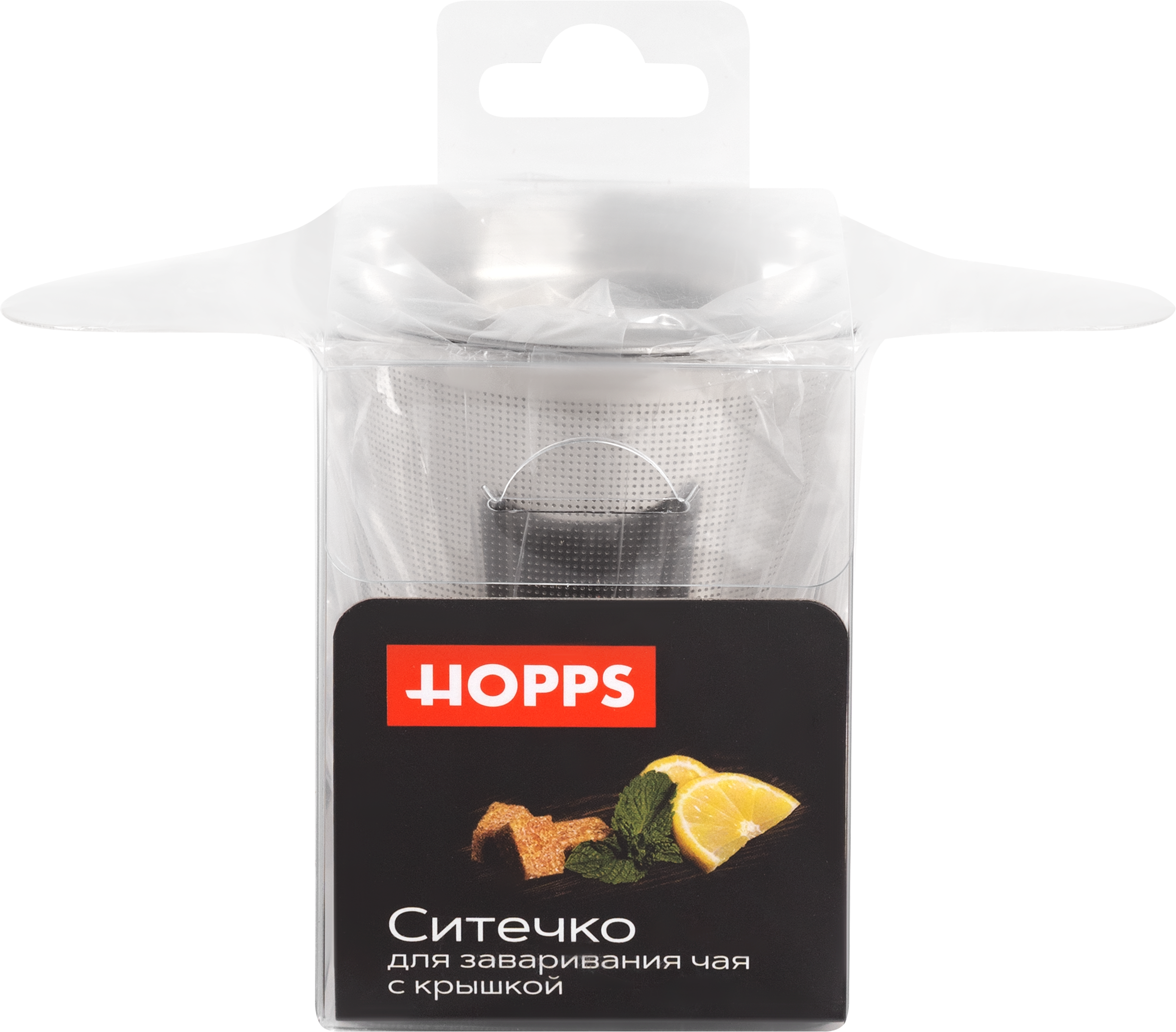 Изображение товара Ситечко для заваривания чая HOPPS с крышкой 13х7,8см, нержавеющая сталь, Арт. O-PS2