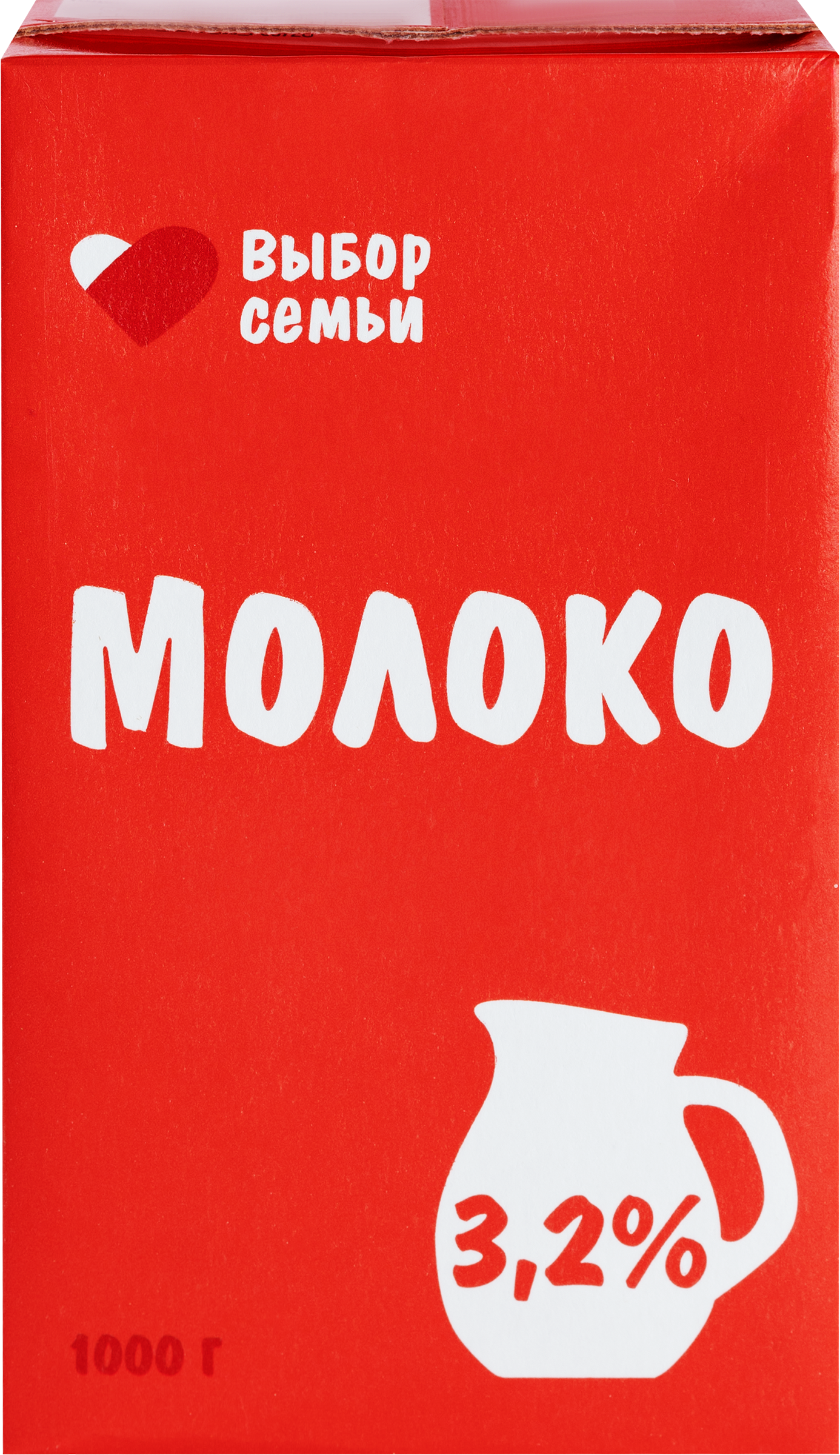 Изображение товара Молоко ультрапастеризованное ВЫБОР СЕМЬИ 3,2%, без змж, 1000г