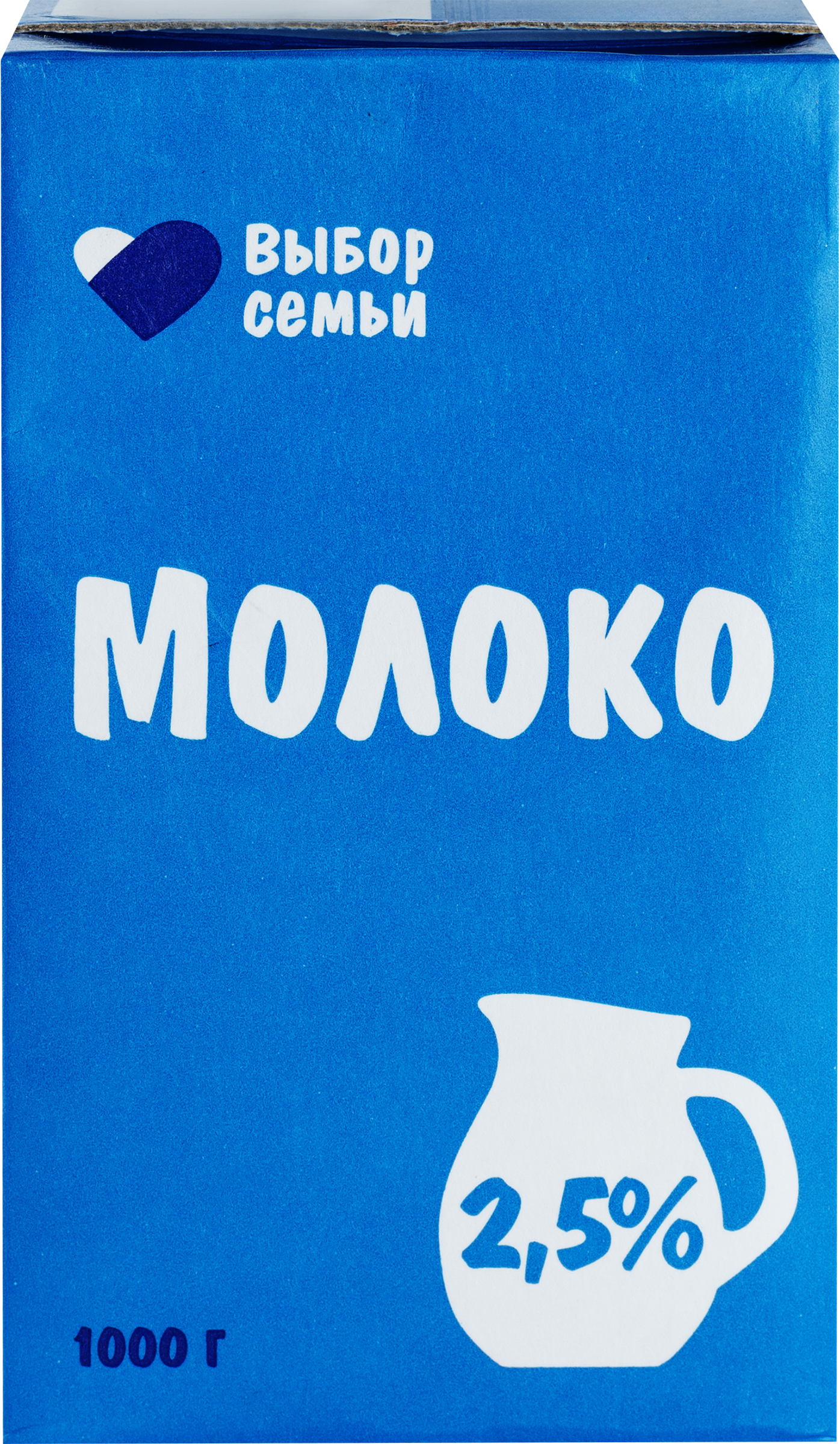 Изображение товара Молоко ультрапастеризованное ВЫБОР СЕМЬИ 2,5%, без змж, 1000г
