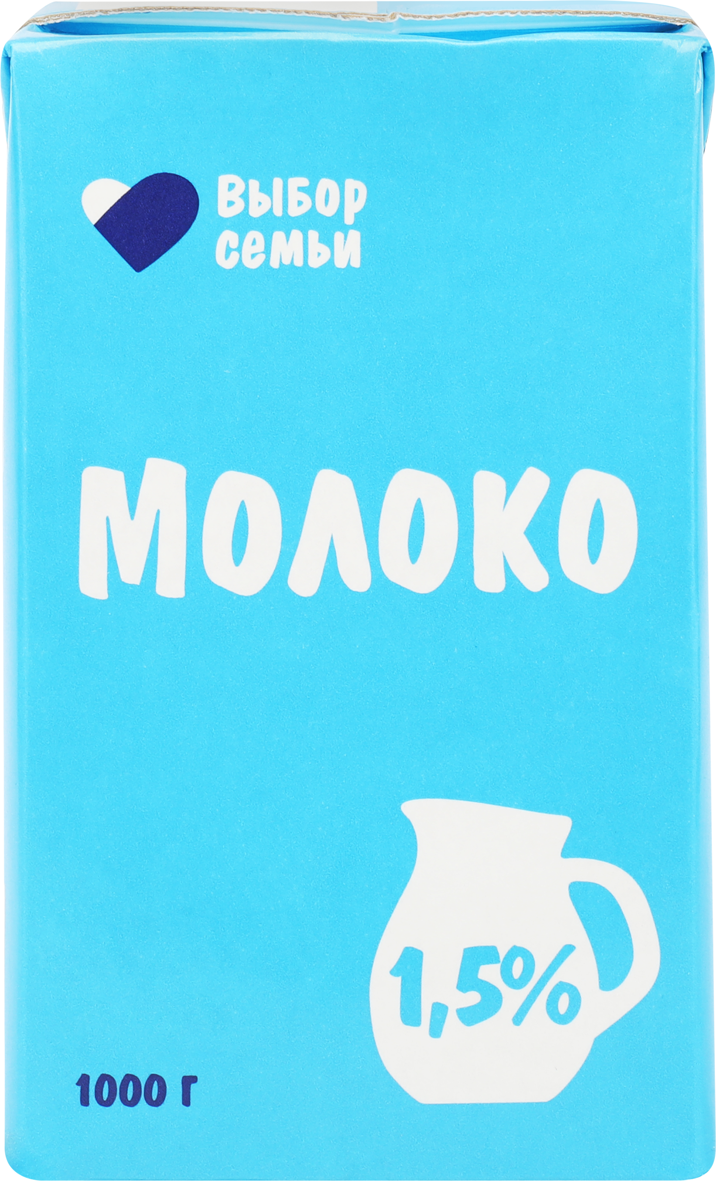 Изображение товара Молоко ультрапастеризованное ВЫБОР СЕМЬИ 1,5%, без змж, 1000г