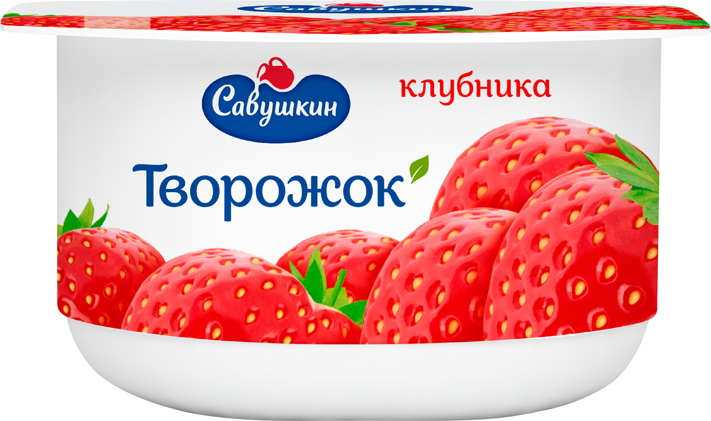 Изображение товара Паста творожная САВУШКИН Клубника 3,5% без змж 120г натуральный продукт