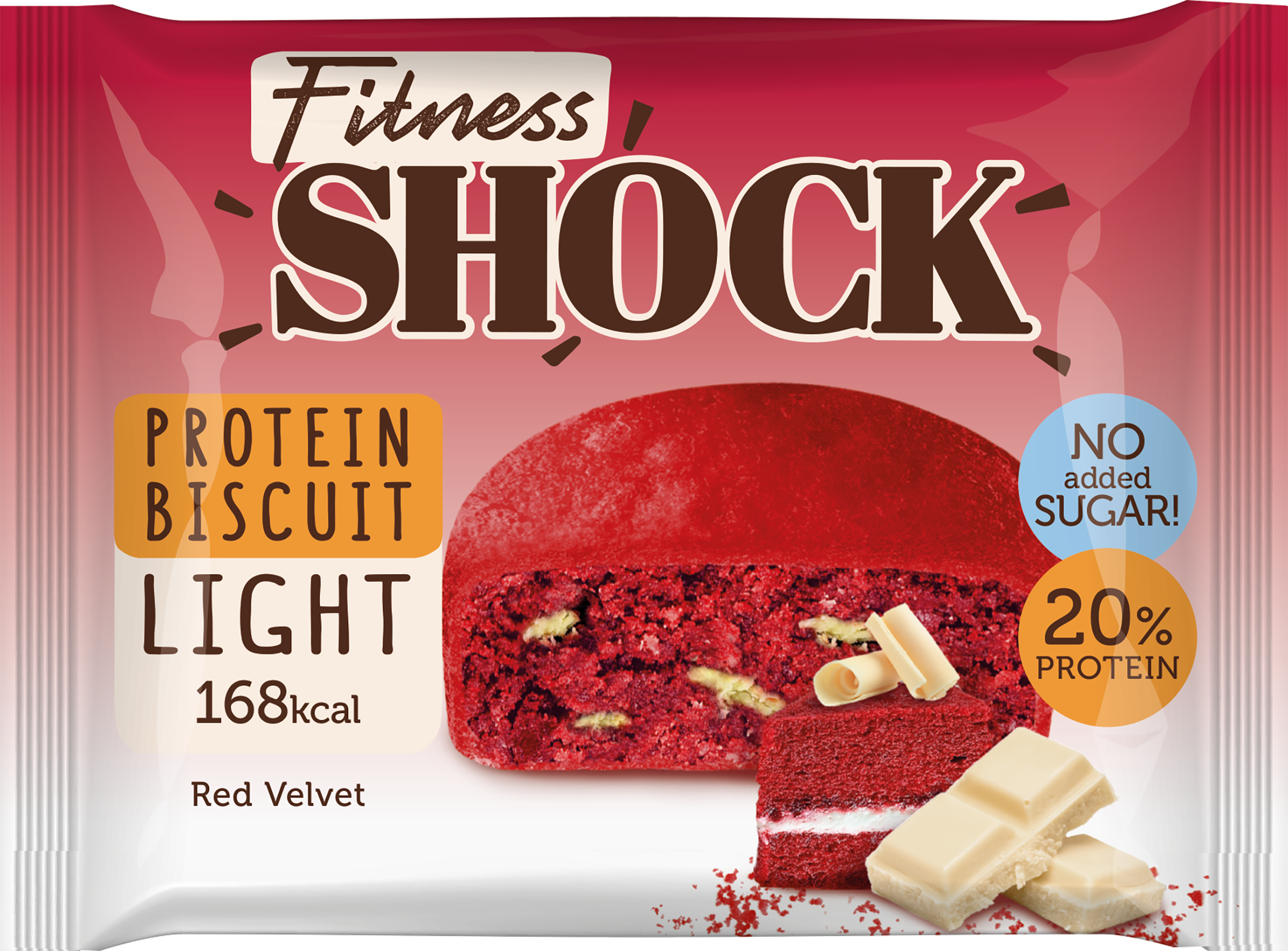 Изображение товара Протеиновый бисквит FITNESSHOCK Рэд-велюр 40г - полезный и вкусный перекус