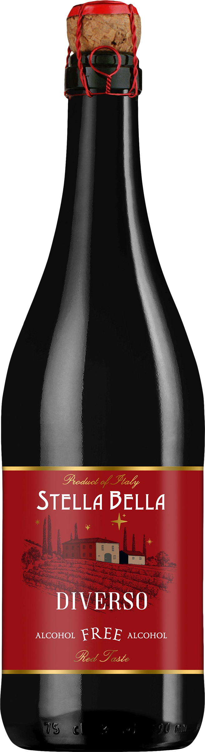 Изображение товара Игристое безалкогольное вино STELLA BELLA Диверсо Россо 0.75л сладкое красное