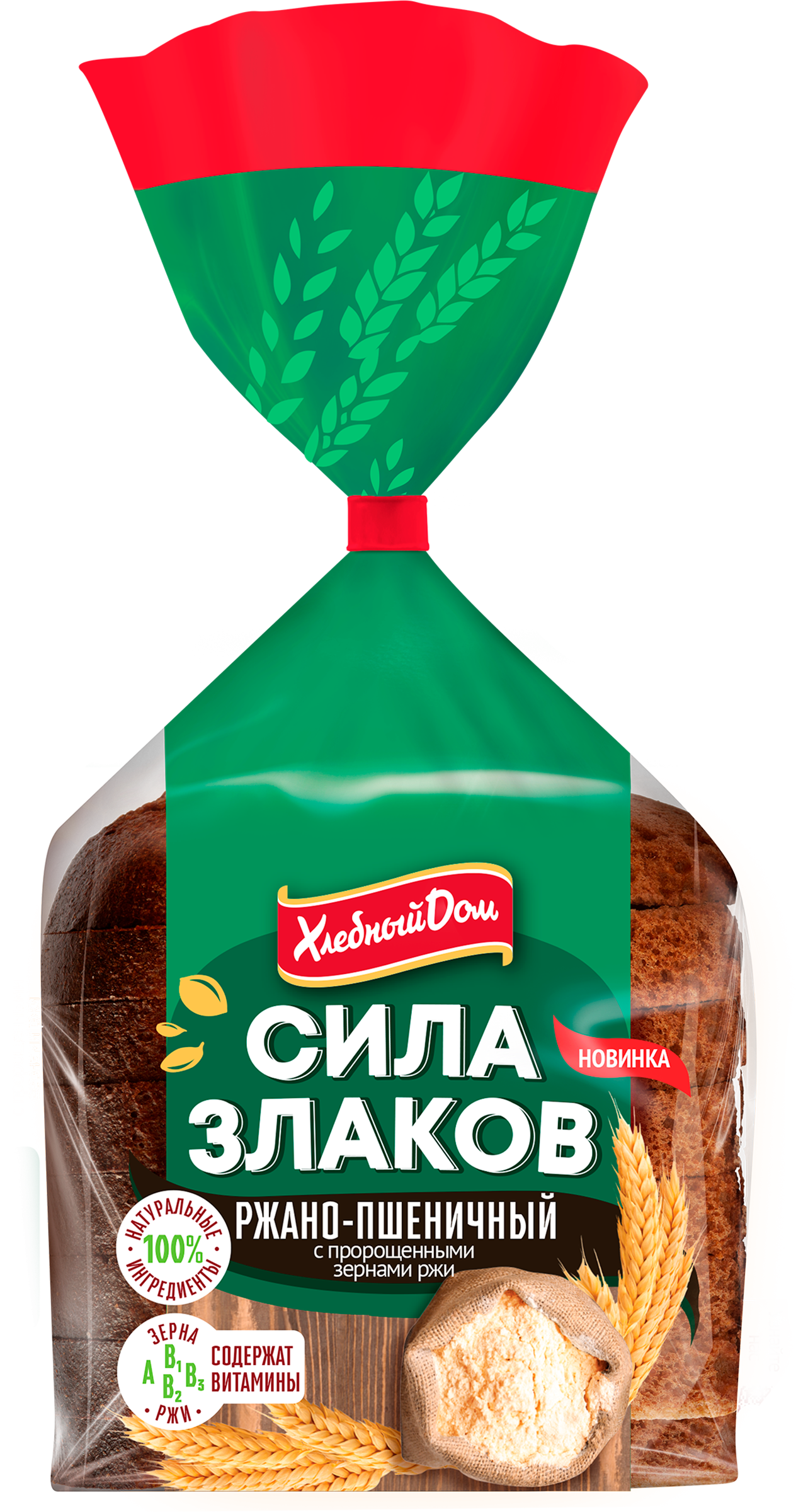 Изображение товара Хлеб ржаной-пшеничный СИЛА ЗЛАКОВ с пророщенными зернами ржи, 300г