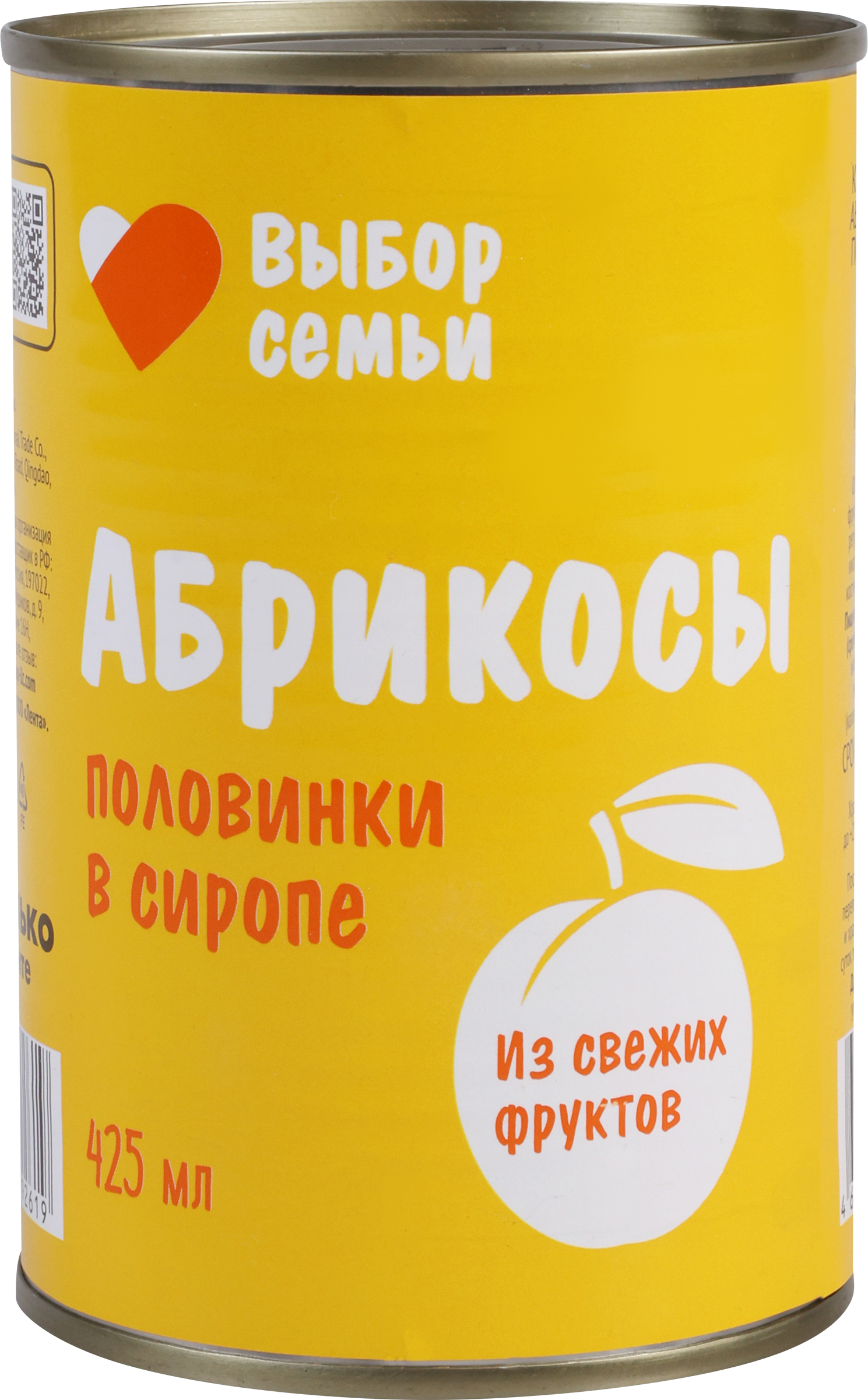 Изображение товара Абрикосы ВЫБОР СЕМЬИ половинки в сиропе, 425мл