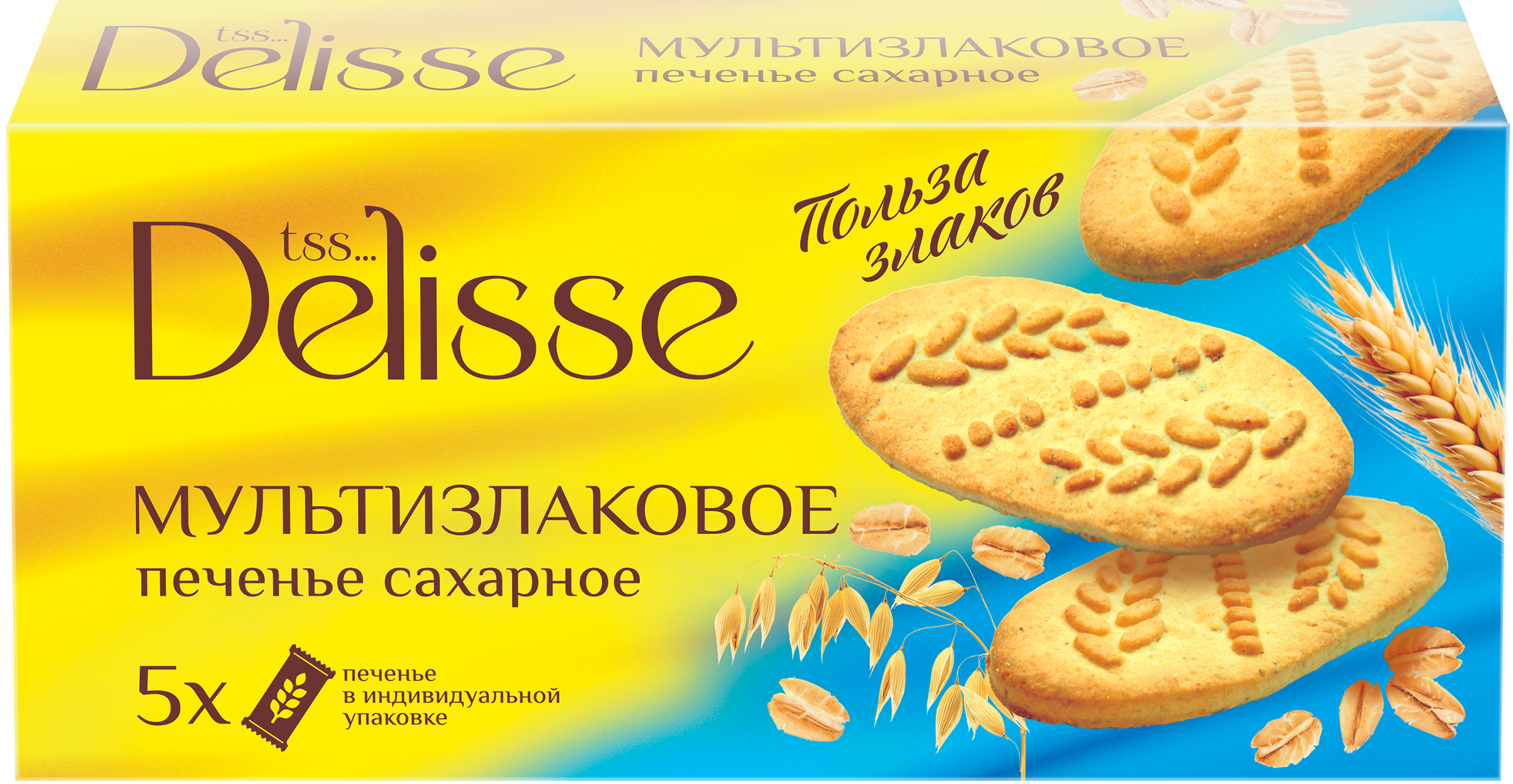 Изображение товара Печенье сахарное DELISSE мультизлаковое, 225г