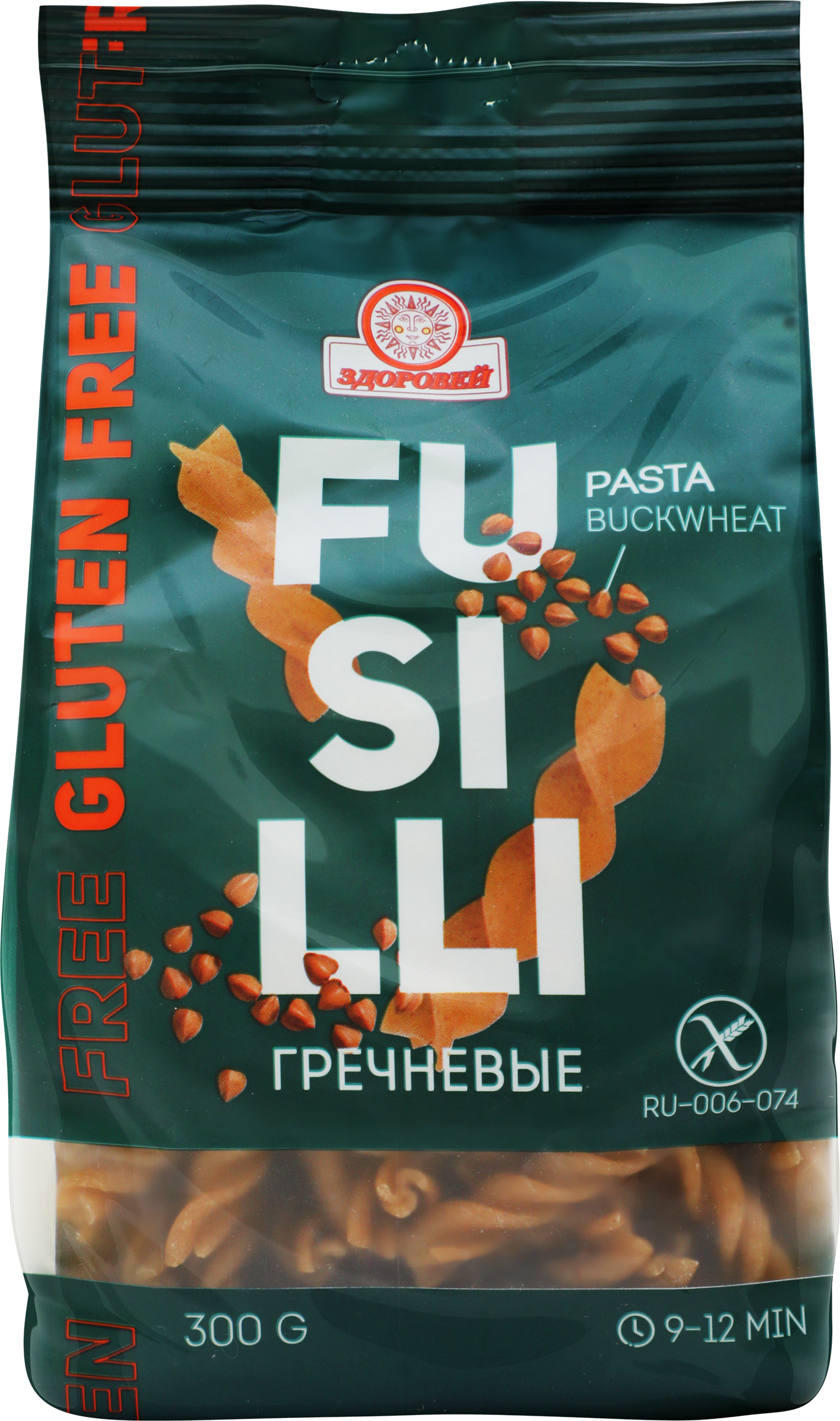 Изображение товара Макароны гречневые ЗДОРОВЕЙ Спиральки Fusilli, 300г