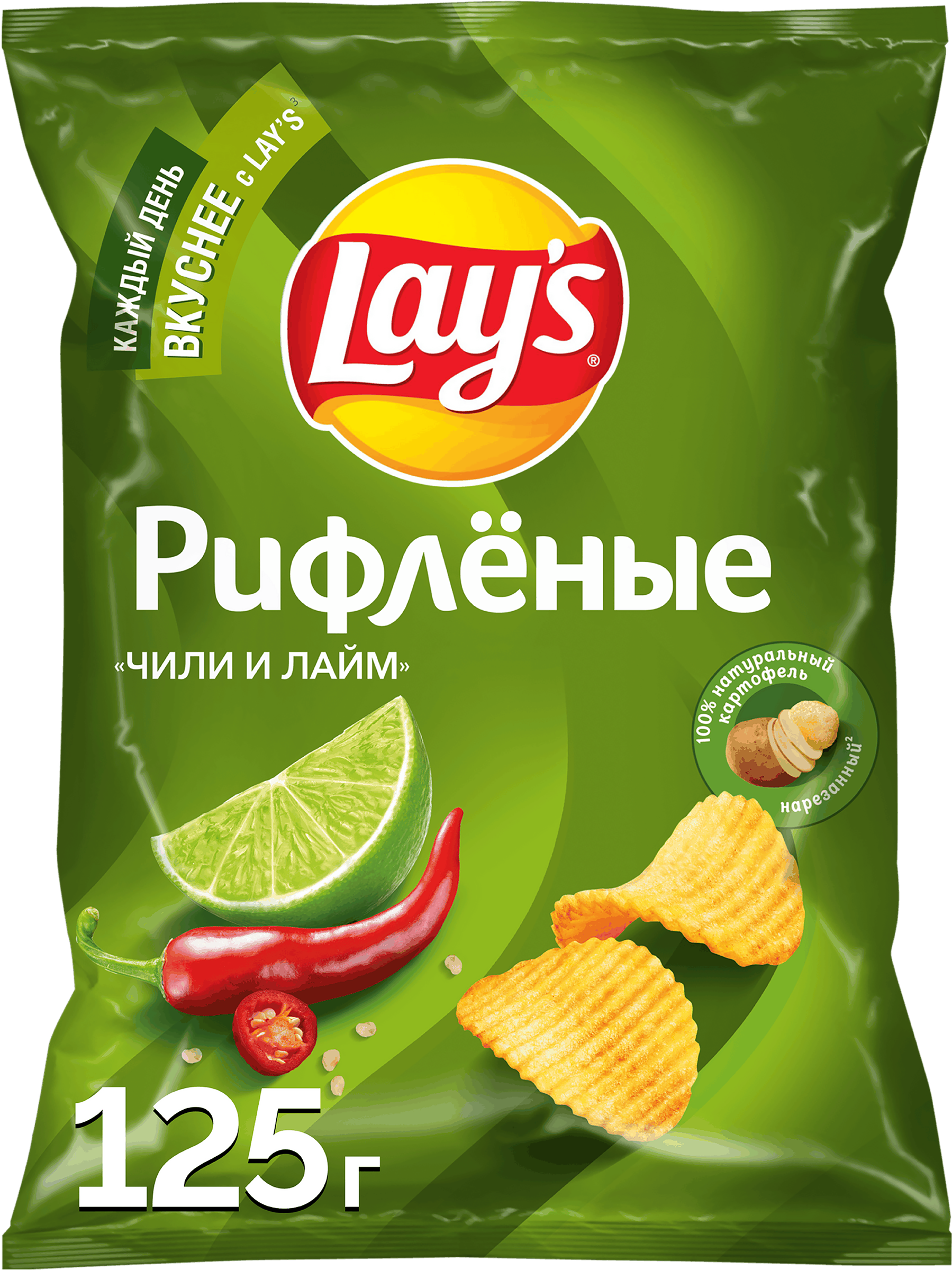 Изображение товара Картофельные чипсы Lay's Чили-лайм 125г хрустящая закуска