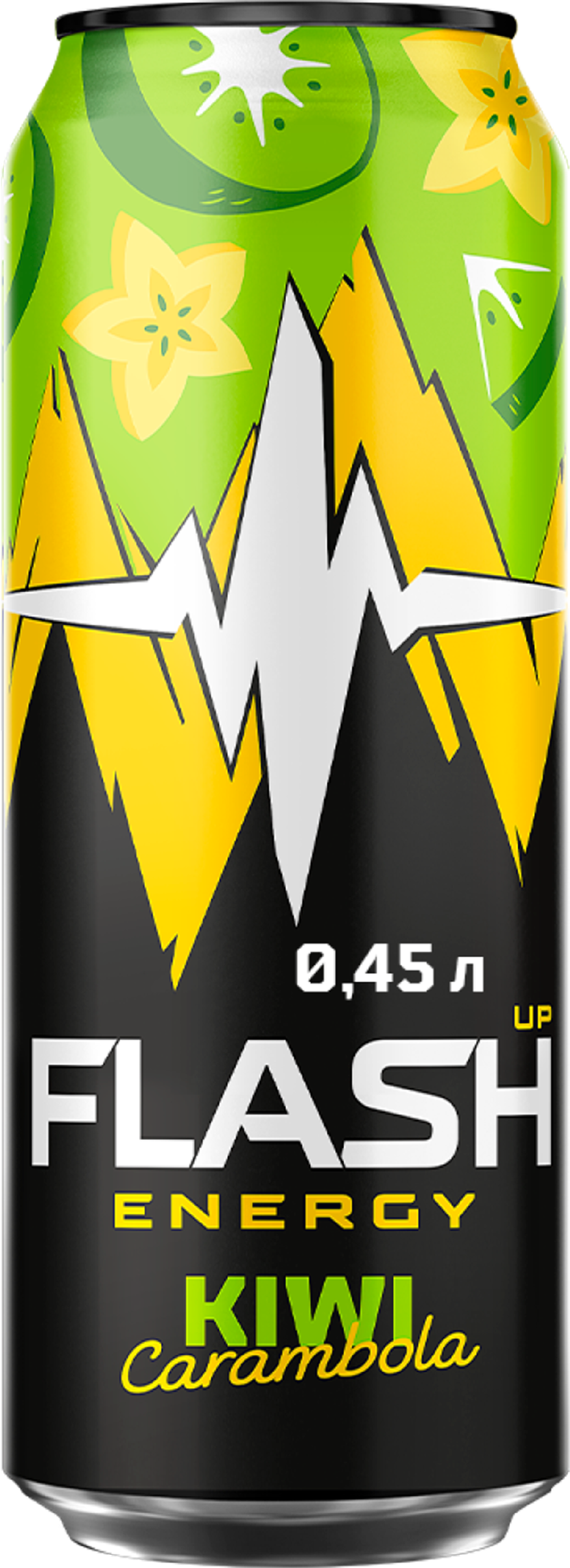 Изображение товара Энергетический напиток ФЛЭШ АП Киви и карамбола 0.45л газированный
