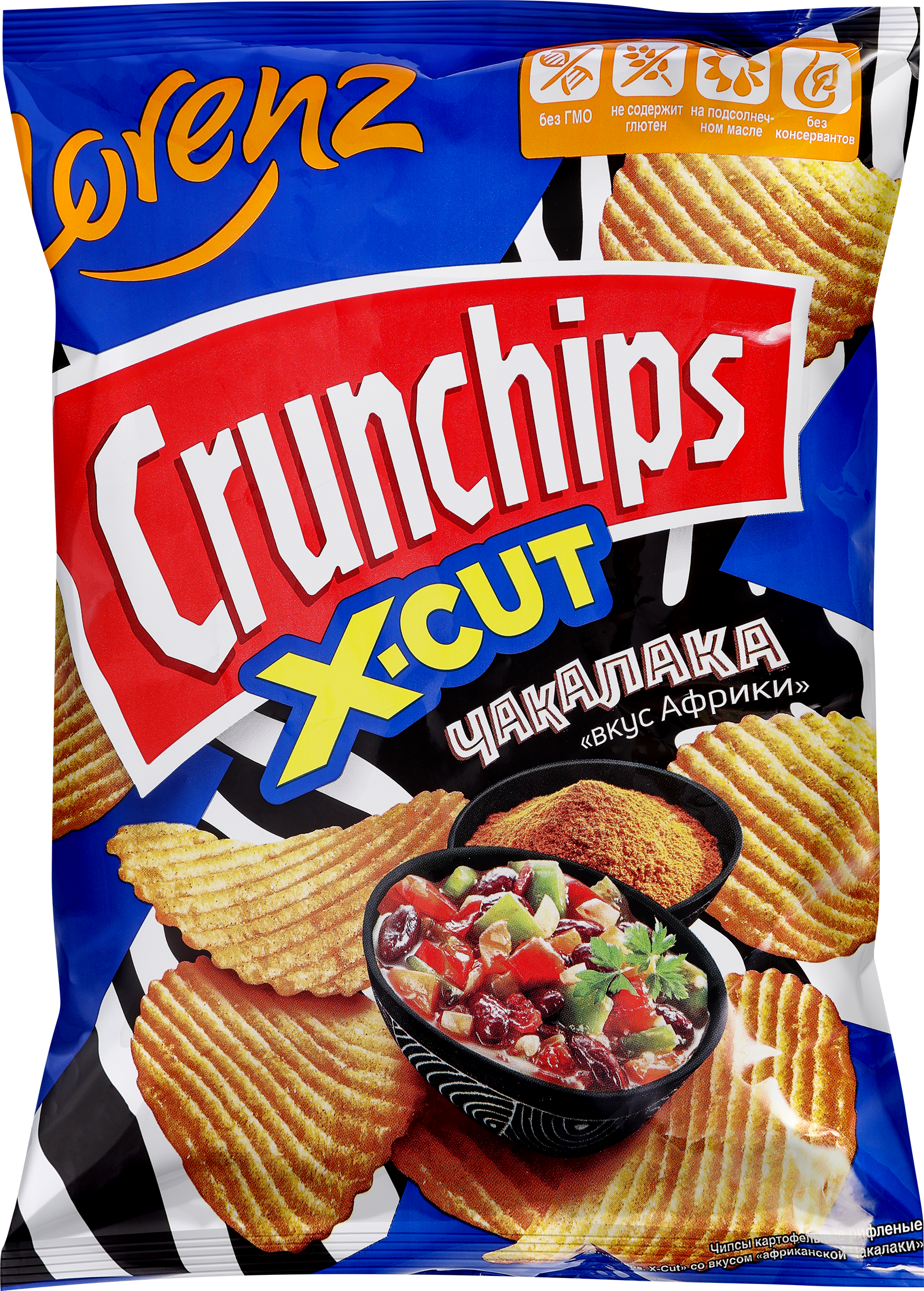 Изображение товара Чипсы картофельные LORENZ Crunchips X-Cut Чакалака 130г
