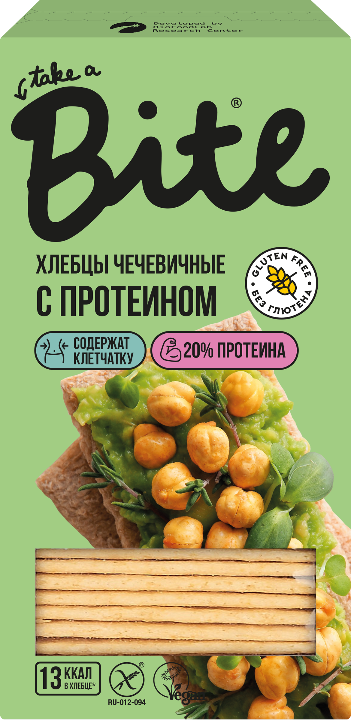 Изображение товара Хлебцы чечевичные TAKE A BITE Хрустящие, с протеином, 100г