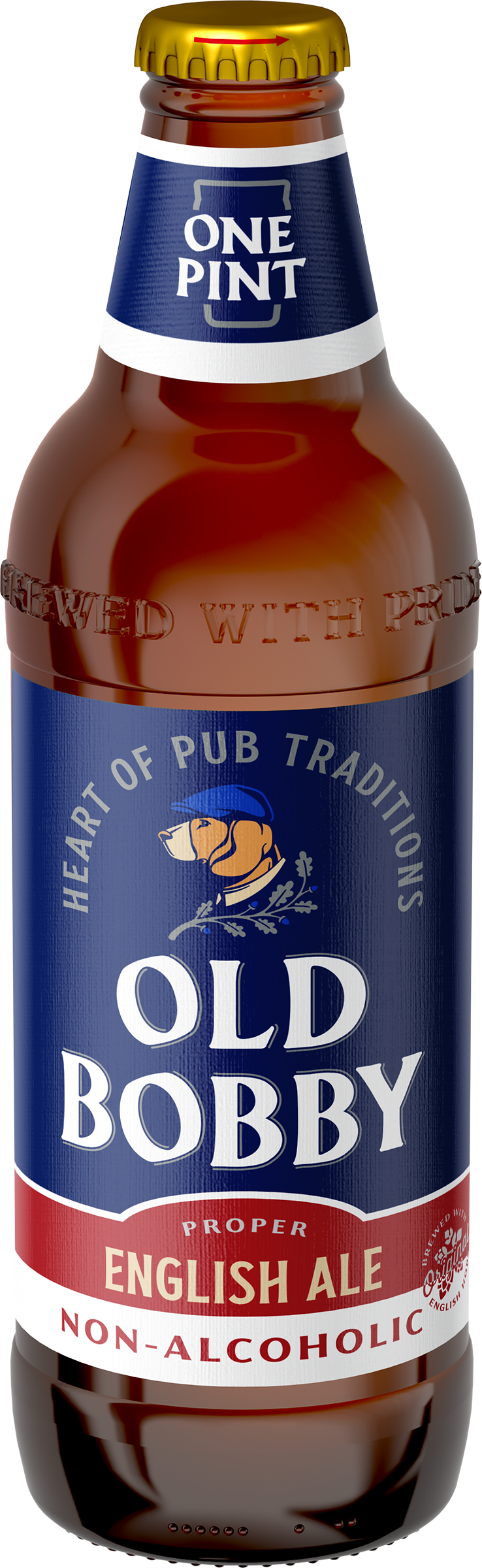 Изображение товара Безалкогольный светлый эль OLD BOBBY Ale пастеризованный 0,568л