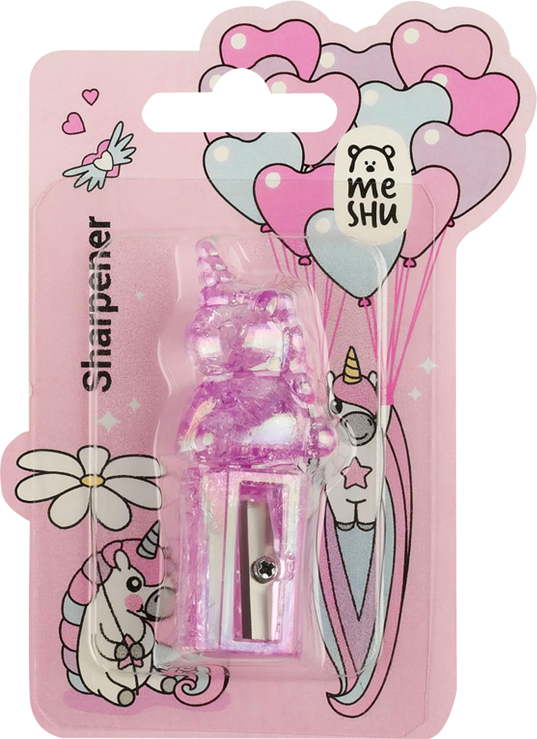 Изображение товара Точилка MESHU Cute unicorn пластиковая, 1 отверстие, в ассортименте