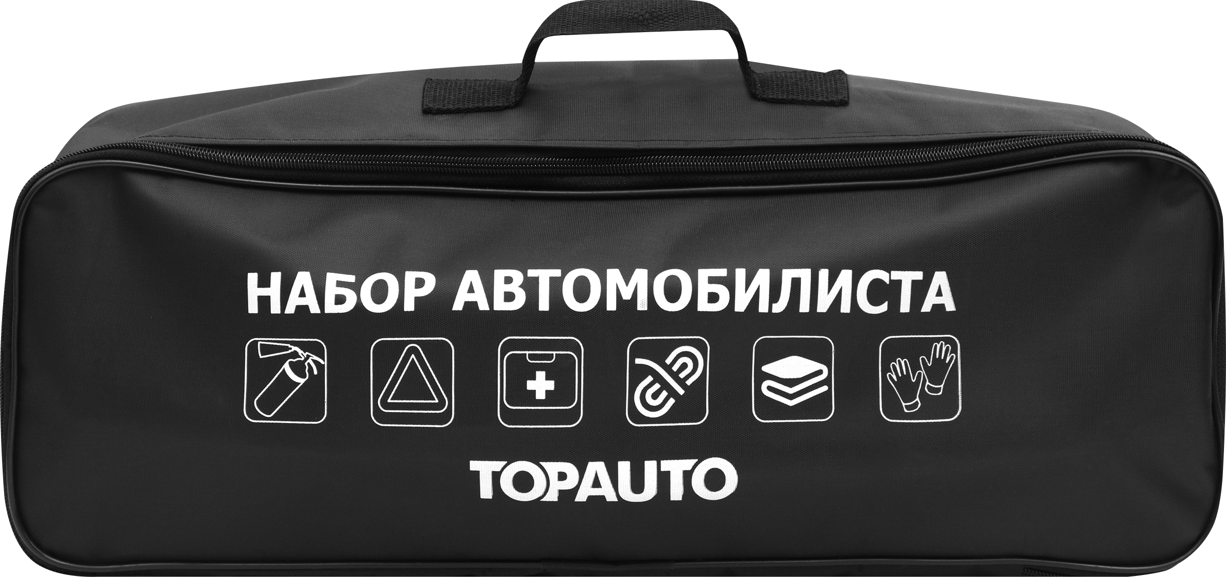 Изображение товара Набор автомобилиста TOPAUTO в сумке с огнетушителем аптечкой тросом
