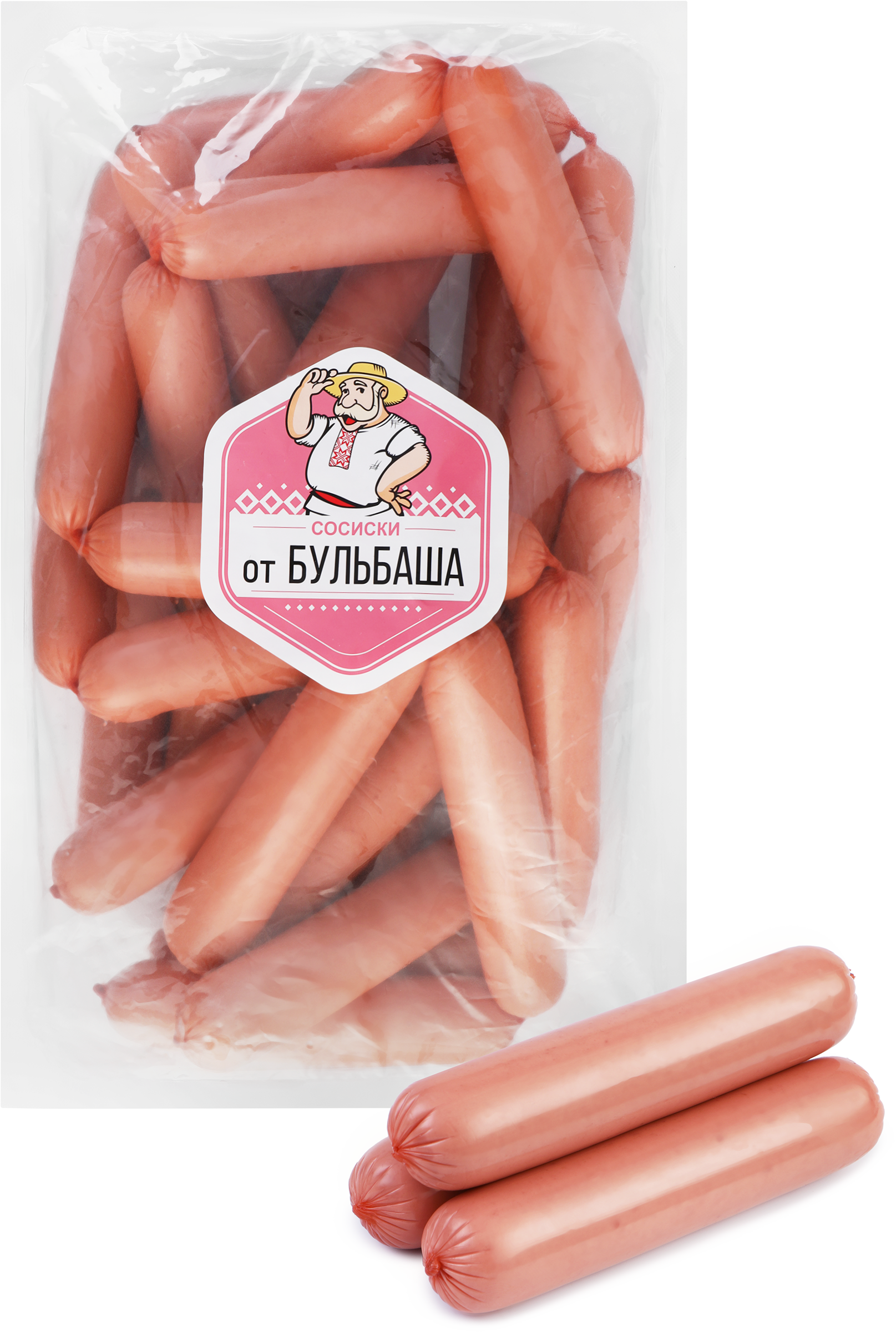 Изображение товара Сосиски от Бульбаша высший сорт весовые мясные куриные 200 г