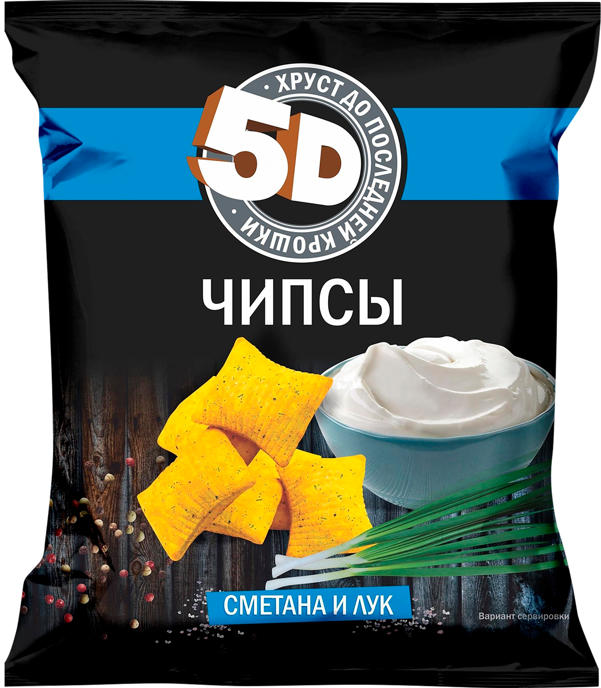 Изображение товара Чипсы пшеничные 5D со вкусом сметана и лук, 200г