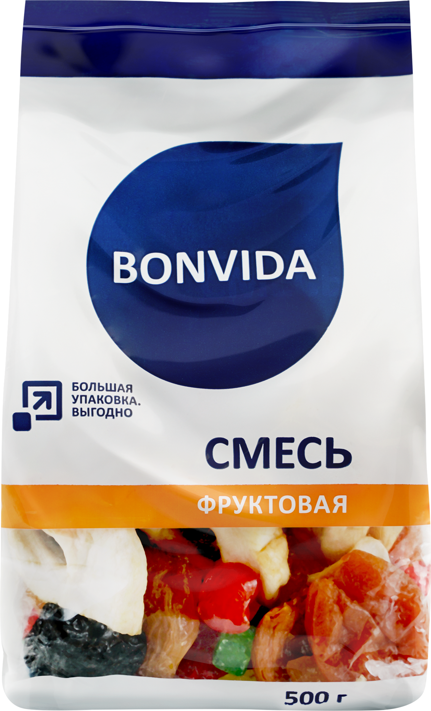 Изображение товара Смесь фруктовая BONVIDA 500г натуральные сушеные фрукты для здорового питания