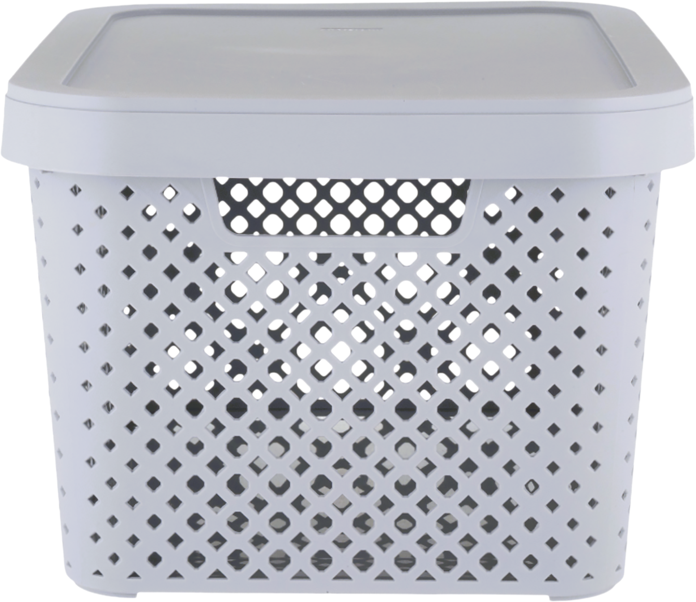 Изображение товара Корзина для хранения PLAST TEAM Stockholm, с крышкой, серый шторм, 15л, Арт. PT500701025