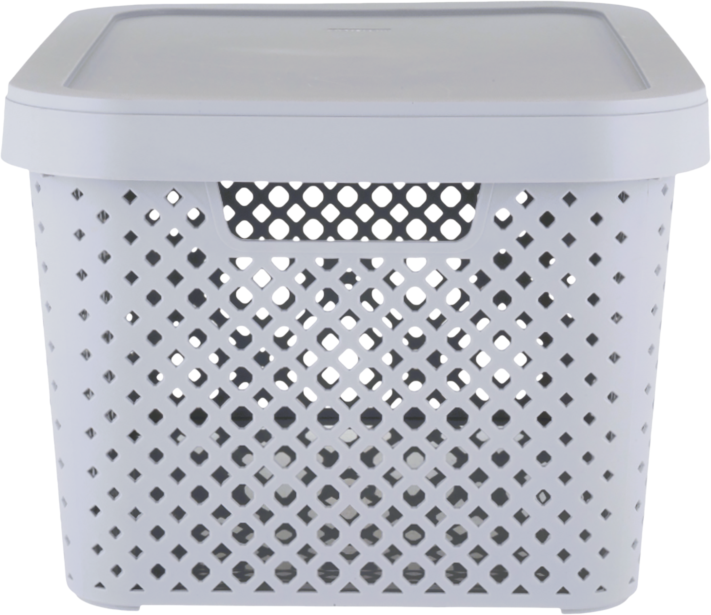 Изображение товара Корзина для хранения PLAST TEAM Stockholm с крышкой 10л серый шторм