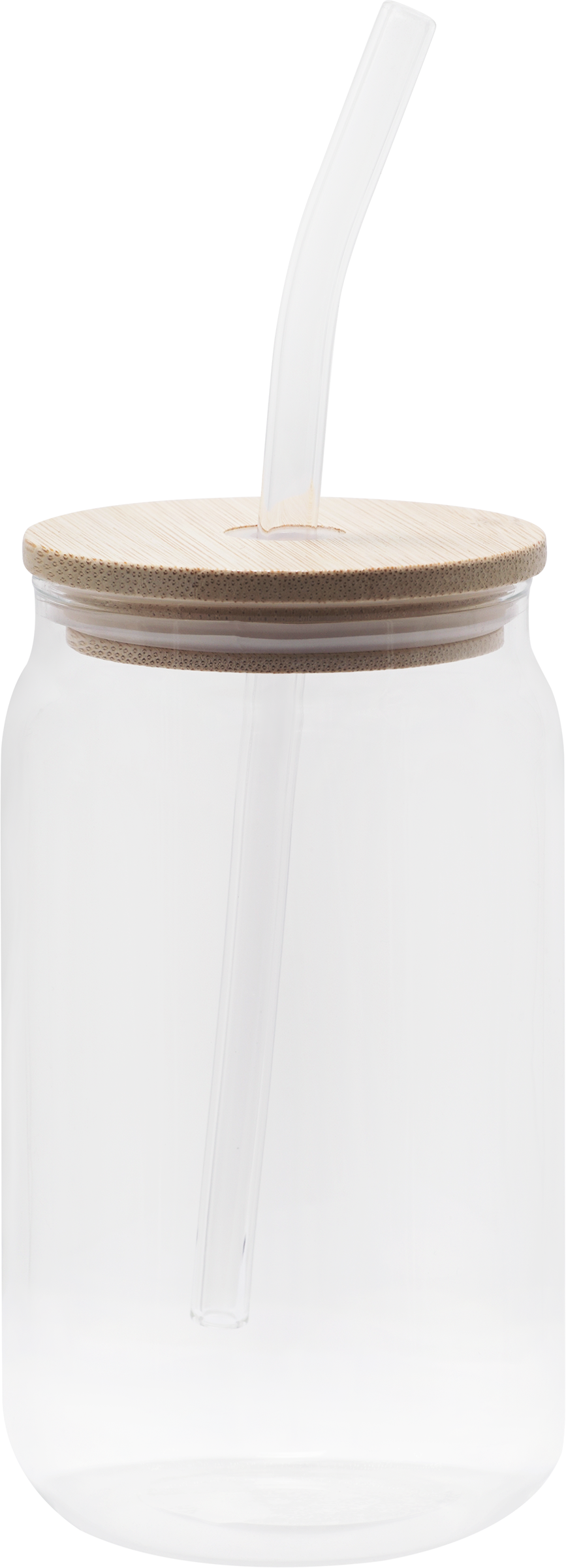 Изображение товара Банка для напитков HOMECLUB Siesta с трубочкой 500мл стекло бамбук