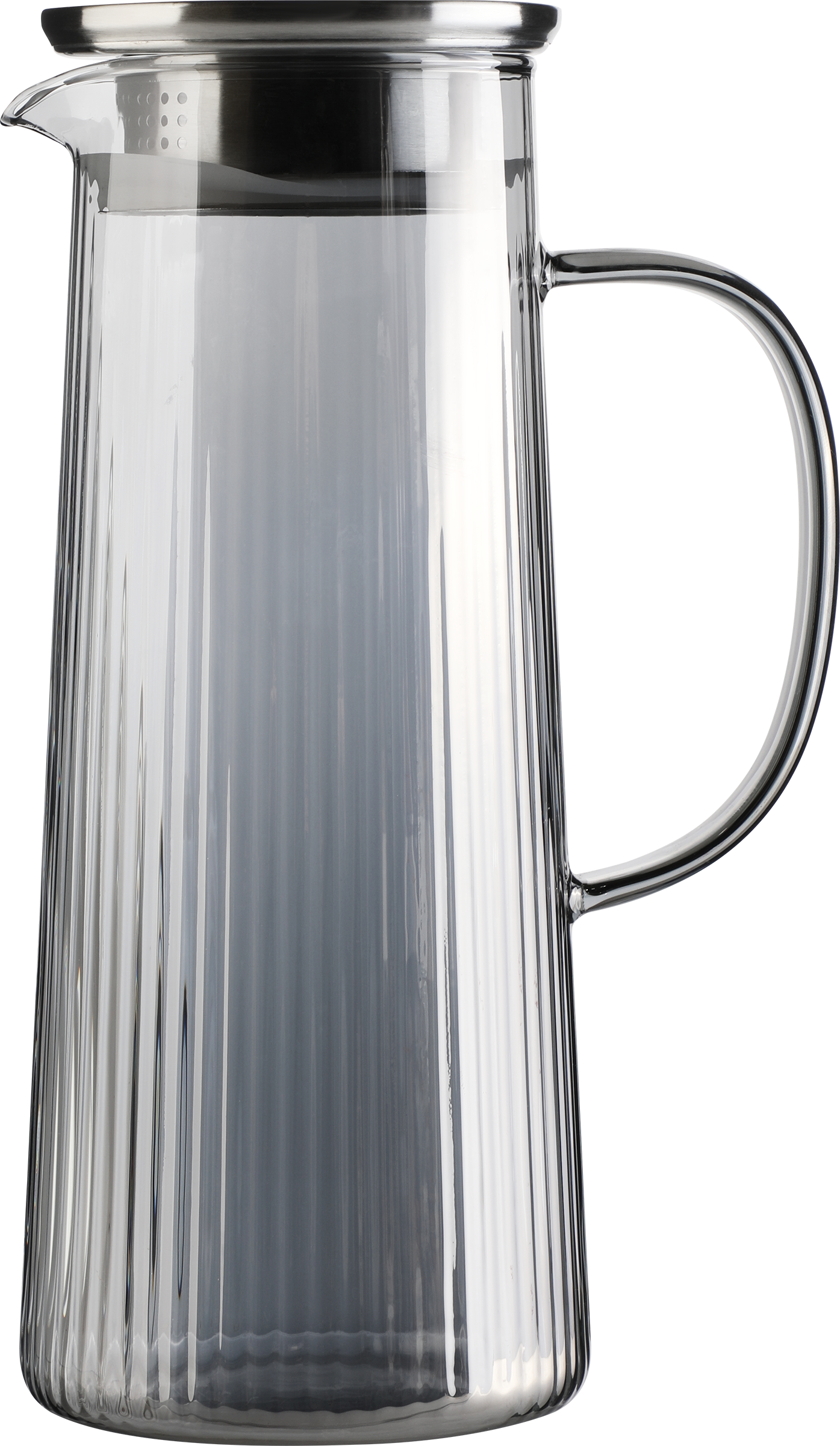 Изображение товара Графин HOMECLUB Stripes Gray из боросиликатного стекла с крышкой 1.3л