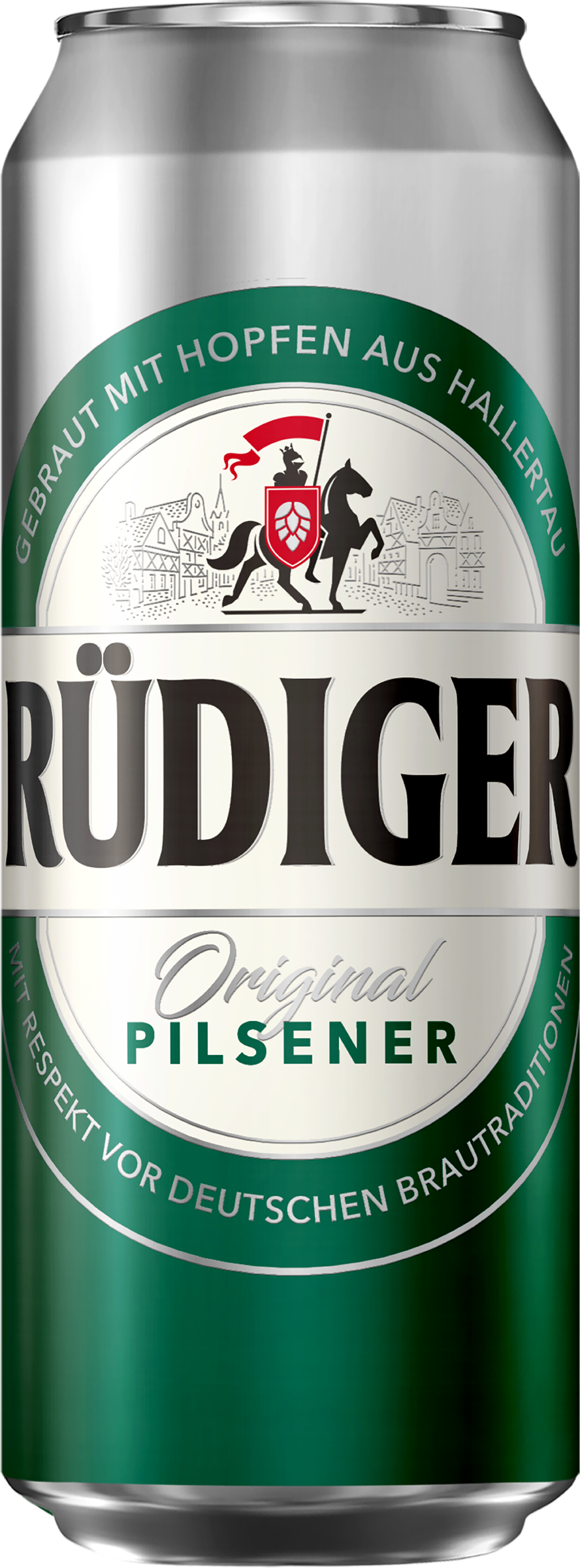 Изображение товара Пиво светлое RUDIGER Original Pilsener пастеризованное 4,5%, 0.45л
