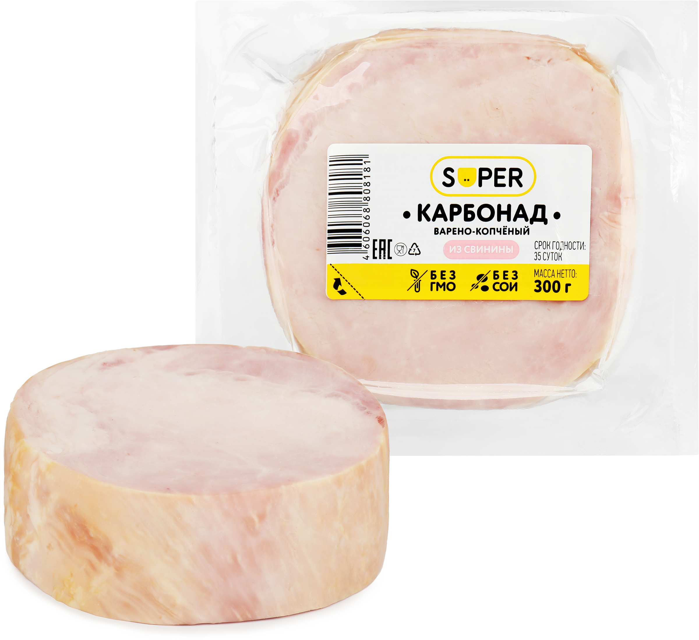 Изображение товара Карбонад свиной копчено-вареный SUPER, 300г