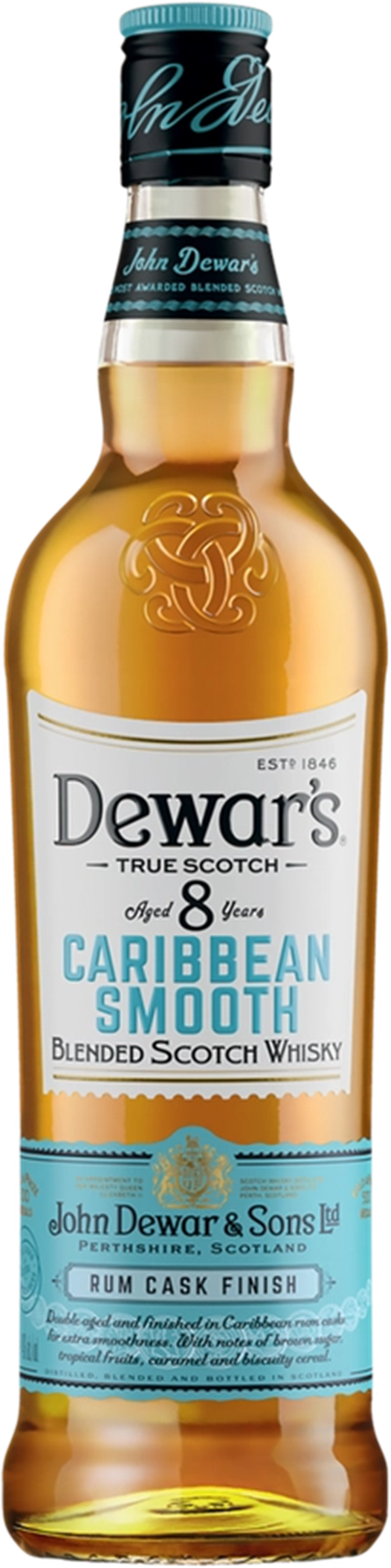 Изображение товара Виски DEWAR'S Caribbean Smooth Шотландский купажированный 8 лет 0.7л
