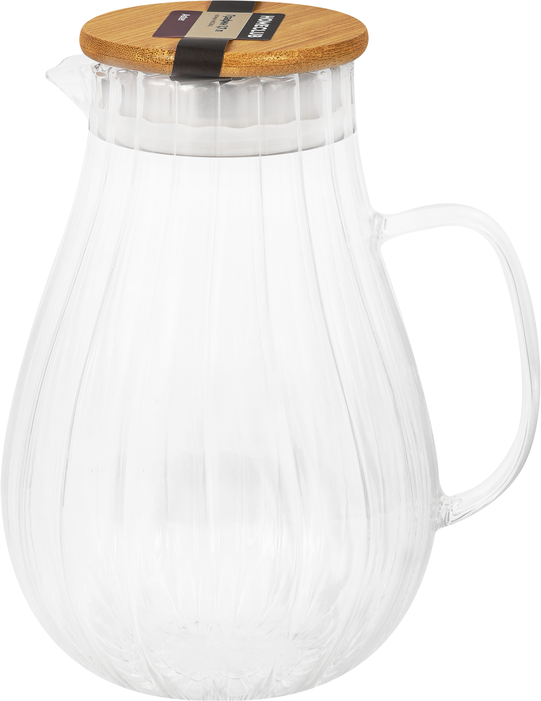 Изображение товара Графин HOMECLUB Aster стекло с деревянной крышкой 1.7л стильный дизайн