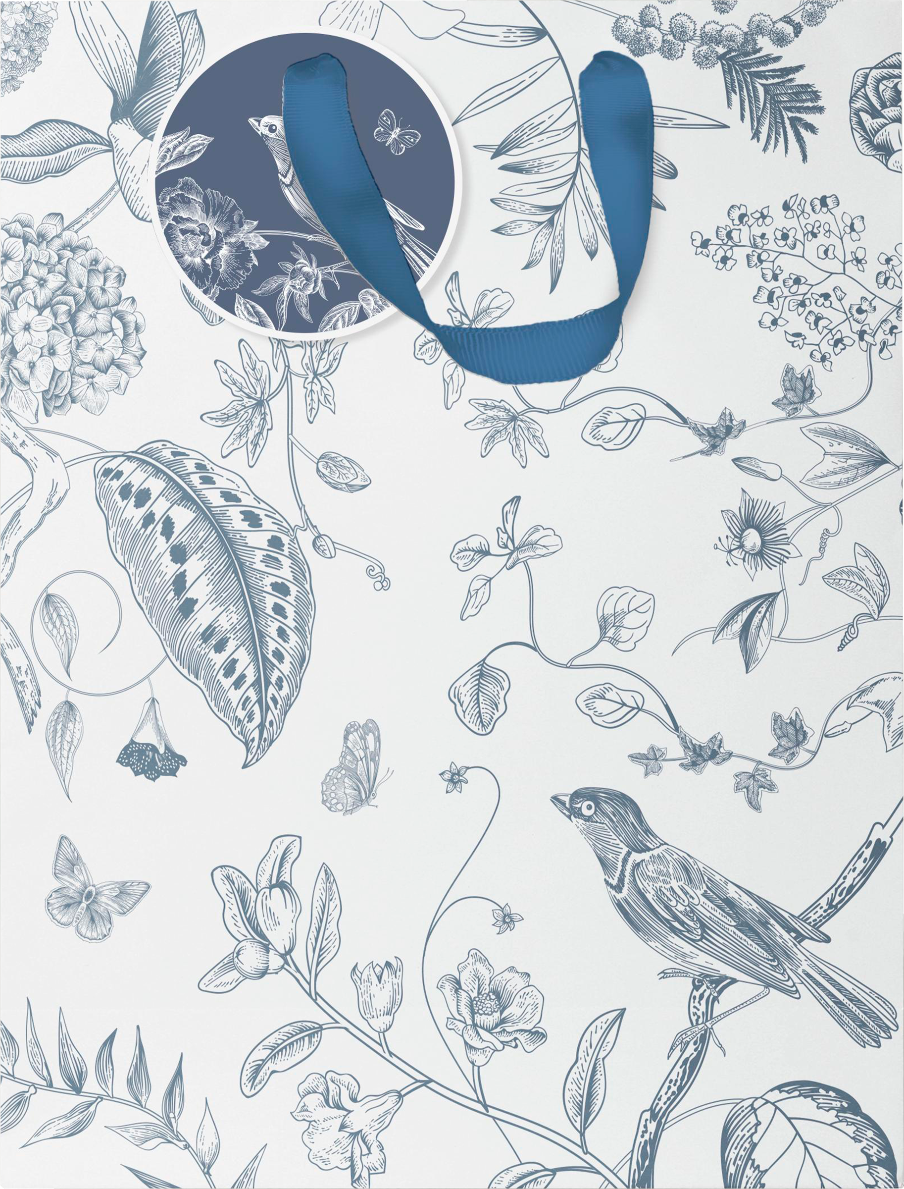 Изображение товара Пакет подарочный ПАКЕТИКО Blue bird премиум 22,7х18х10см