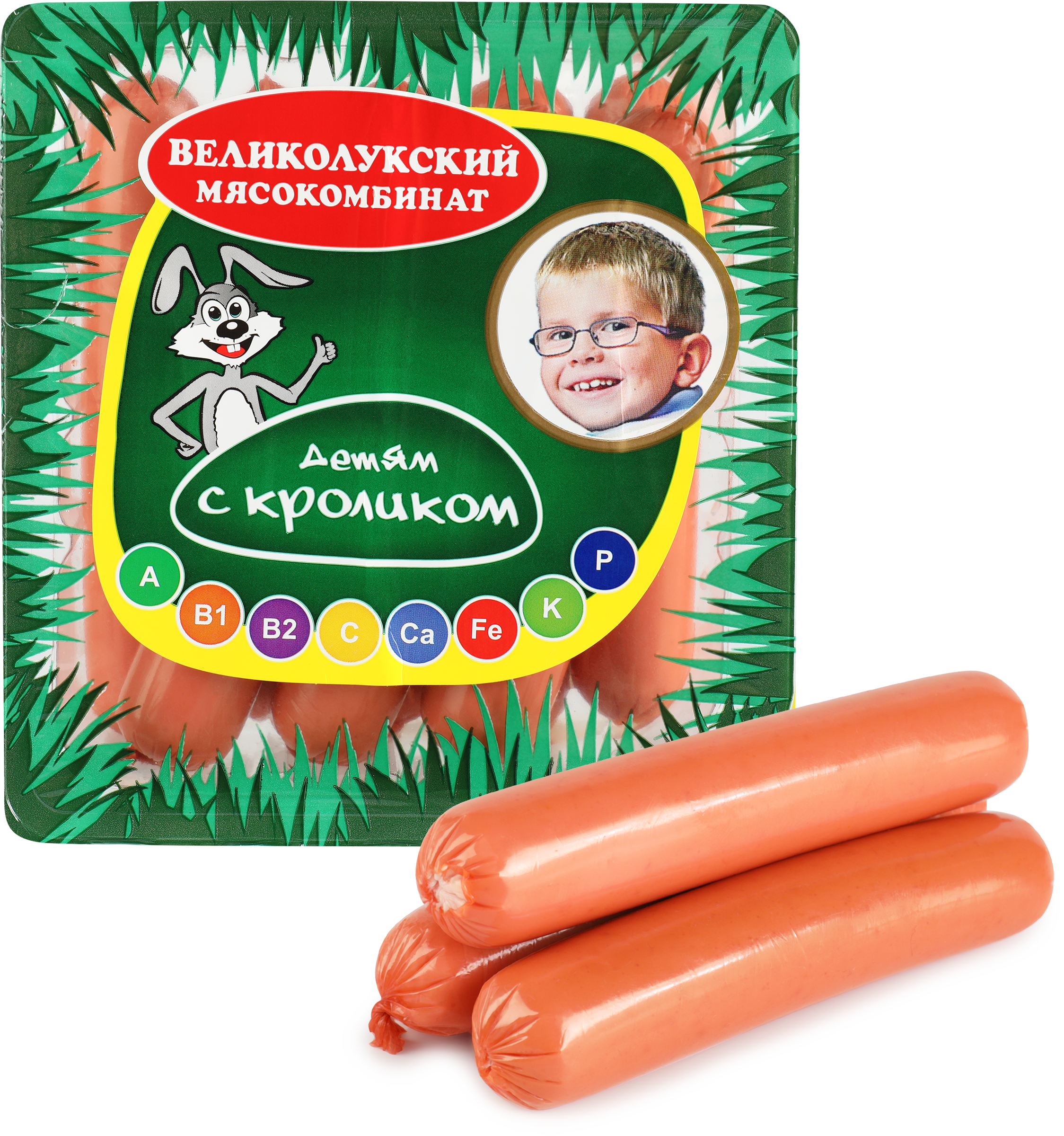 Изображение товара Сосиски МК ВЕЛИКОЛУКСКИЙ Детям с кроликом, 330г