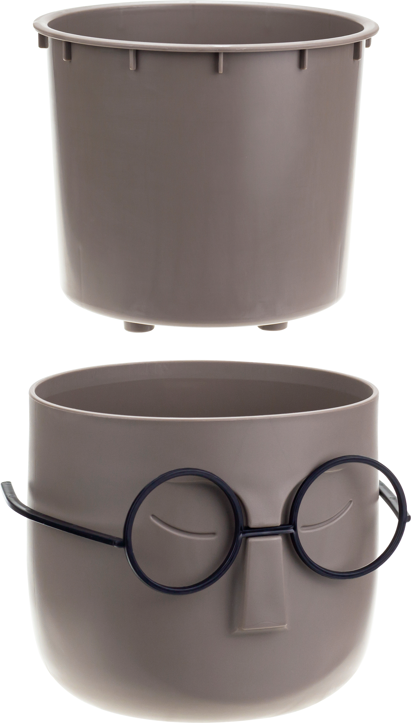 Изображение товара Кашпо со вставкой IDEA Стив d=11,5см 650мл из полипропилена для растений