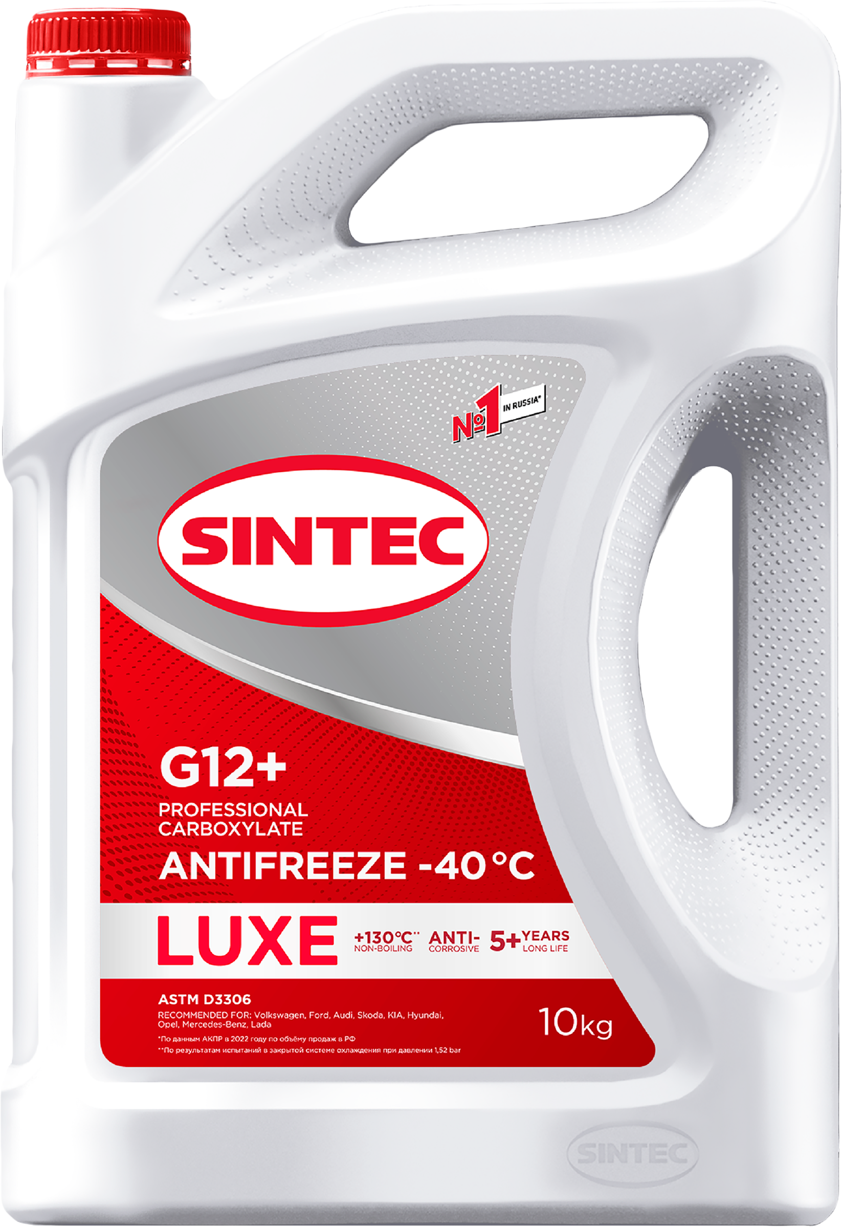 Изображение товара Антифриз SINTEC Luxe G12+ красный до -40 10кг - защита двигателя