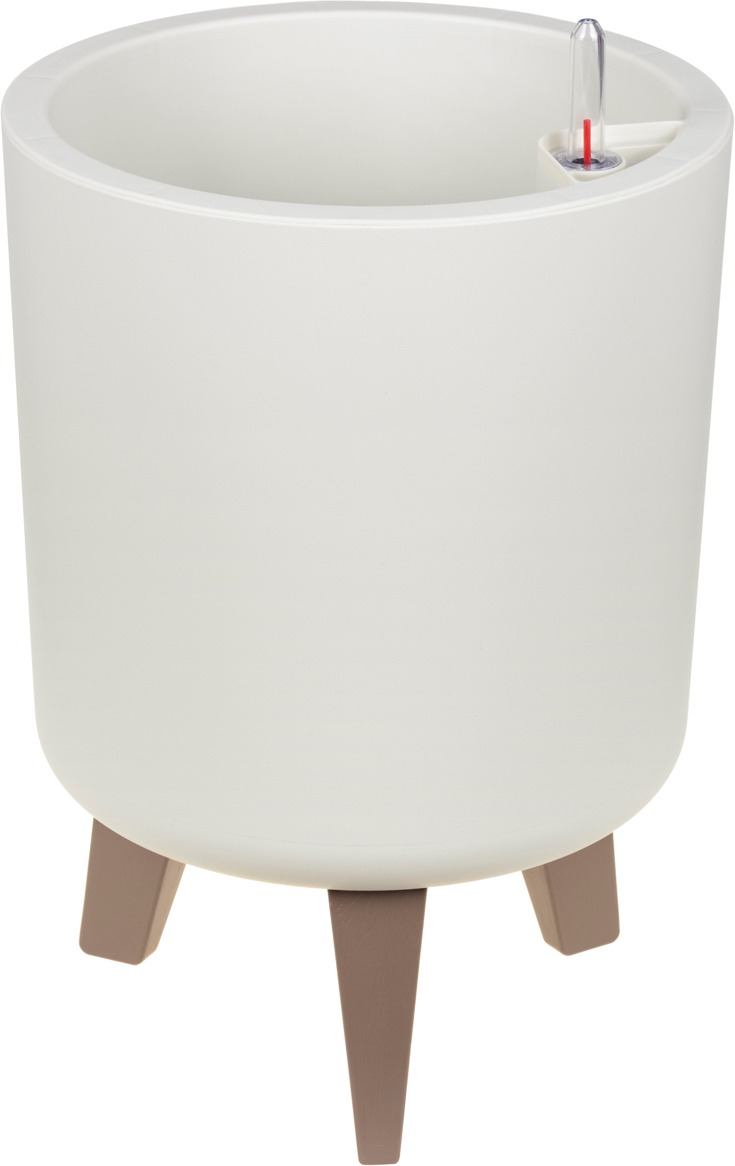 Изображение товара Кашпо с автополивом IDEA Флориан d=25см 11л белый ротанг и графит