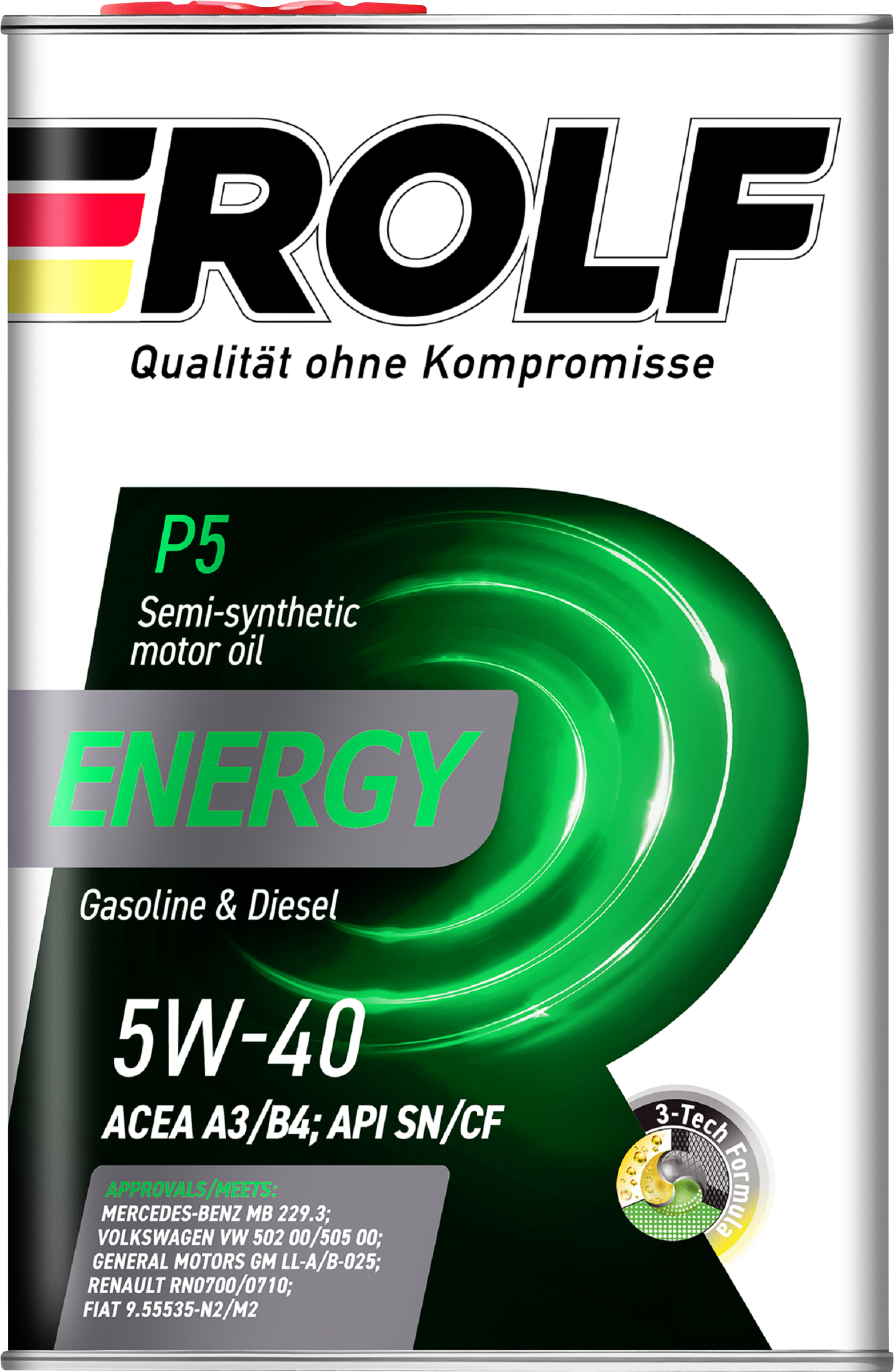 Изображение товара Масло моторное ROLF Energy 5W-40 A3/B4 SN/CF 4л для автомобиля