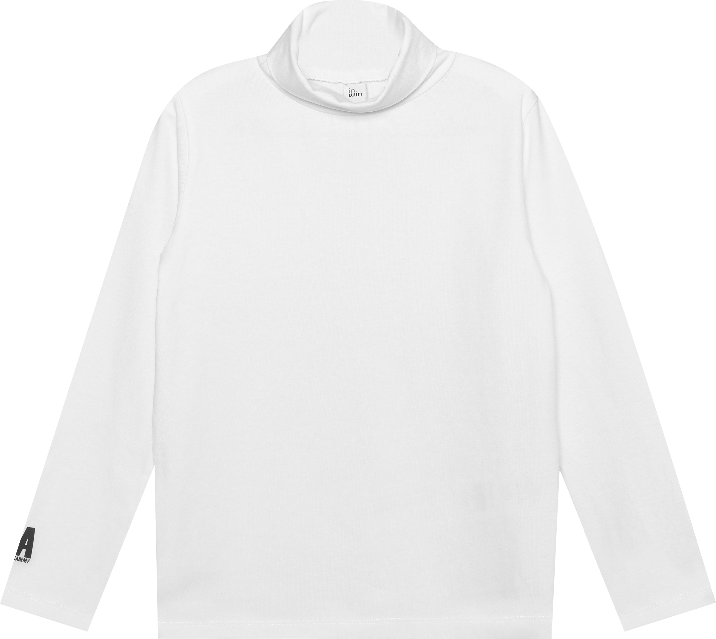 Изображение товара Детская водолазка INWIN Kids белая хлопковая с эластаном для школьников