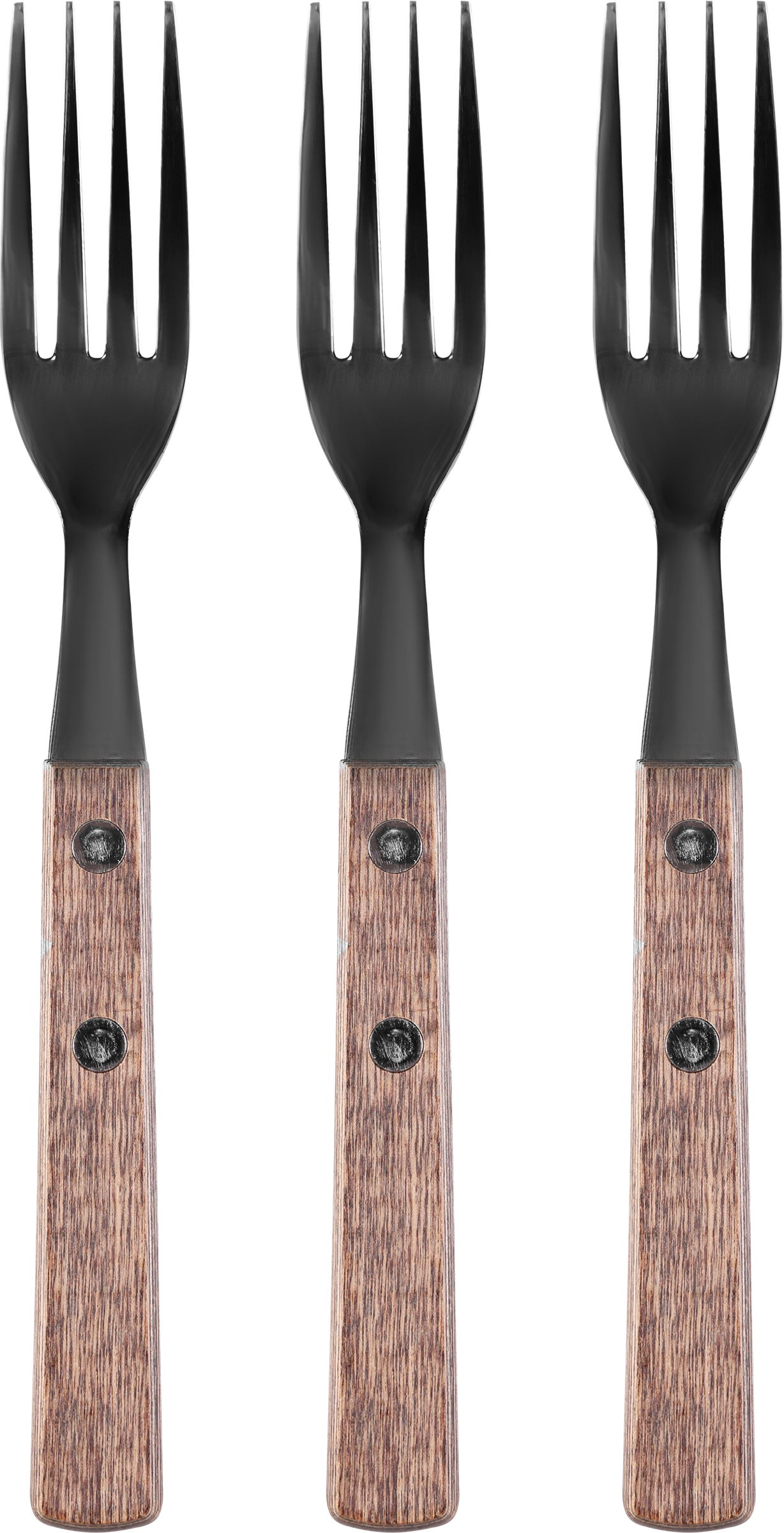 Изображение товара Набор вилок для стейка PLATINUM CHOICE нержавеющая сталь деревянная ручка 3 шт арт BBQ-2