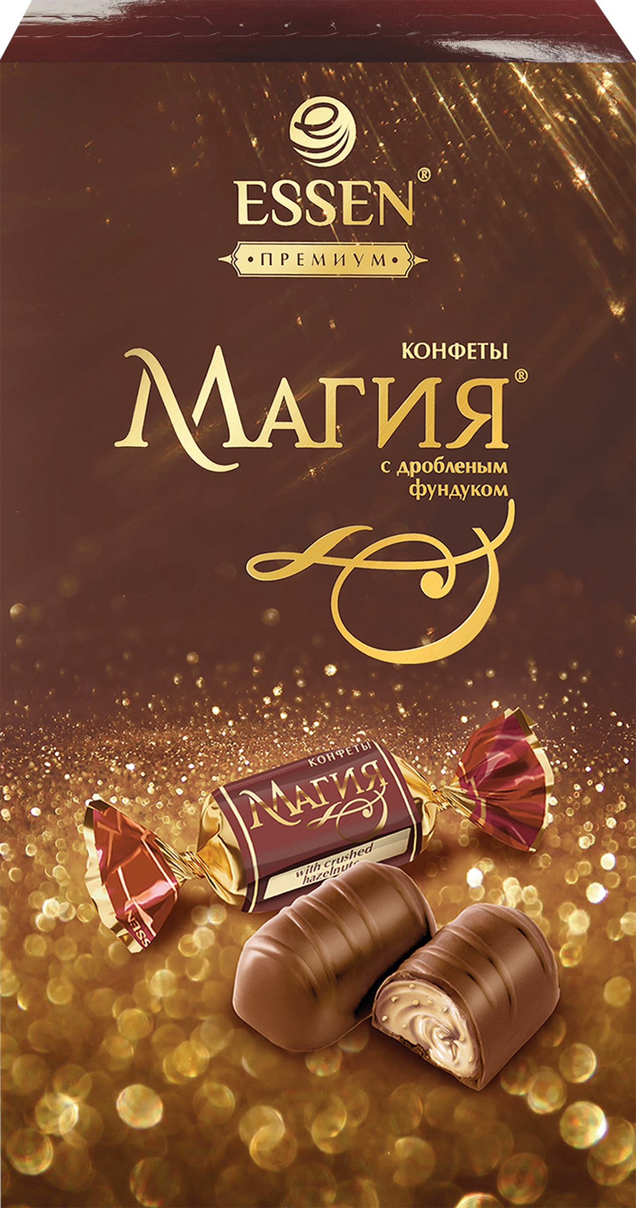 Изображение товара Конфеты ESSEN Магия с дробленым фундуком 127г вкусное ореховое лакомство