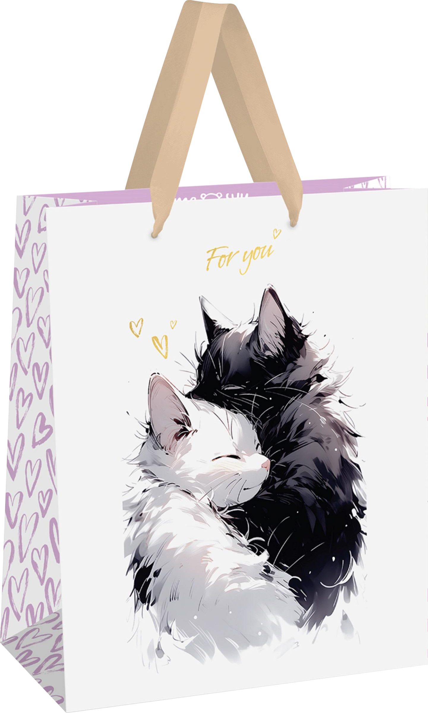 Изображение товара Пакет подарочный MESHU Hugs, фольга, матовая ламинация, 26х32х12см