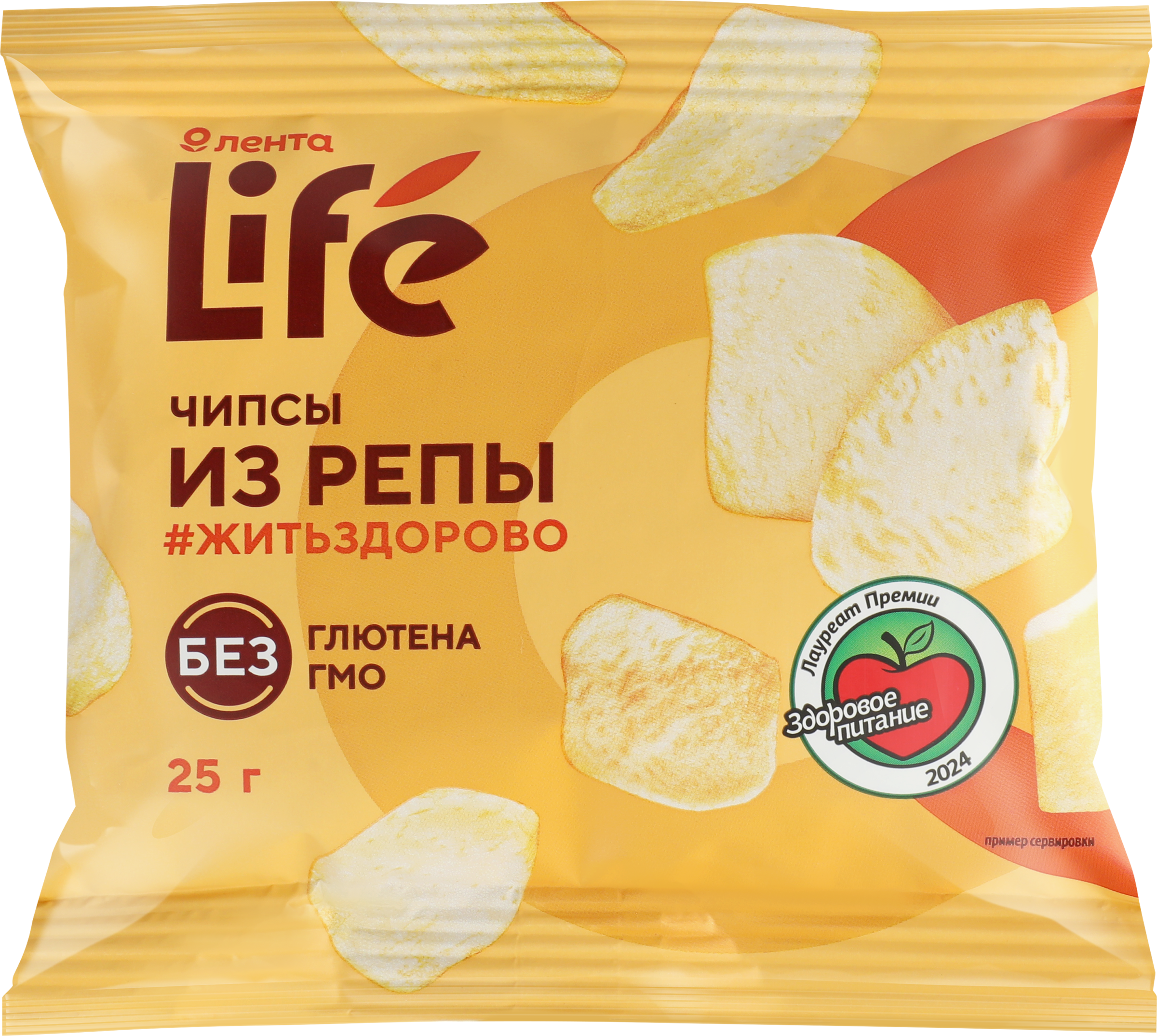 Изображение товара Чипсы овощные ЛЕНТА LIFE Хрустящие с репой, 25г