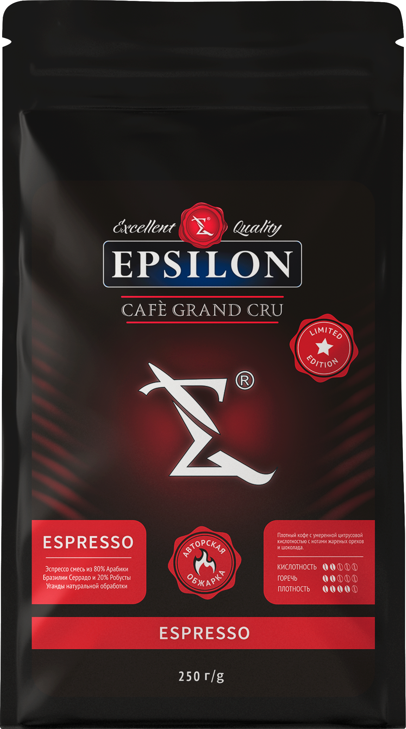 Изображение товара Кофе зерновой EPSILONPRESSO Epsilon Espresso, 250г - Купить онлайн