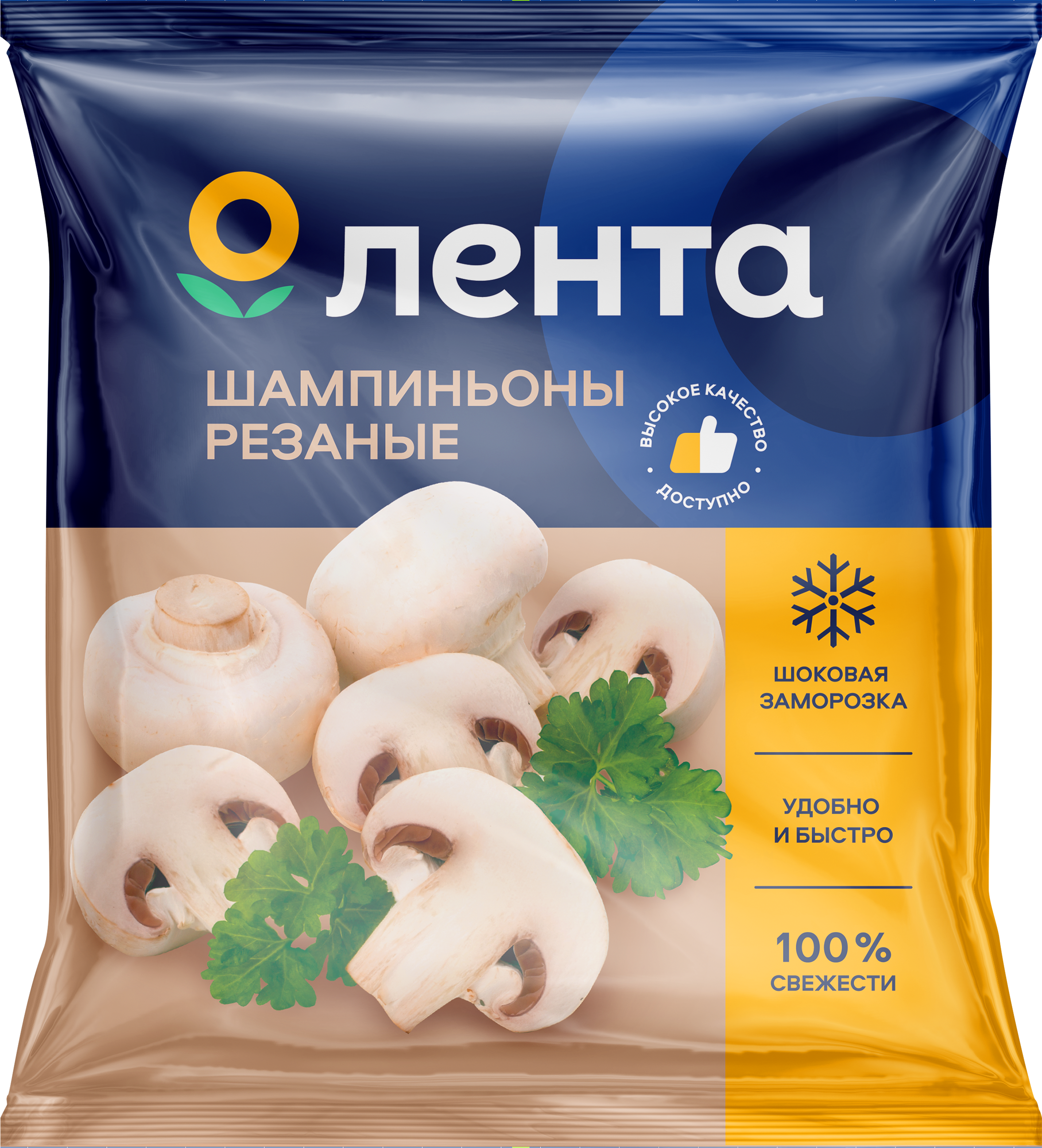 Изображение товара Шампиньоны ЛЕНТА резаные, 400г