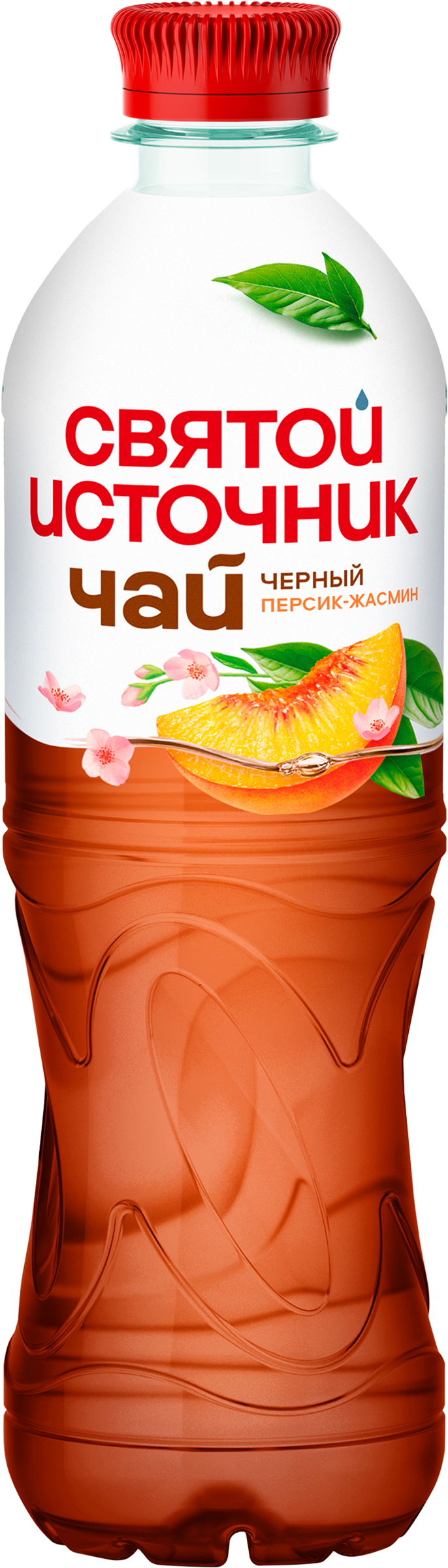 Изображение товара Напиток СВЯТОЙ ИСТОЧНИК Черный чай со вкусом Персик-жасмин 0.5л негазированный