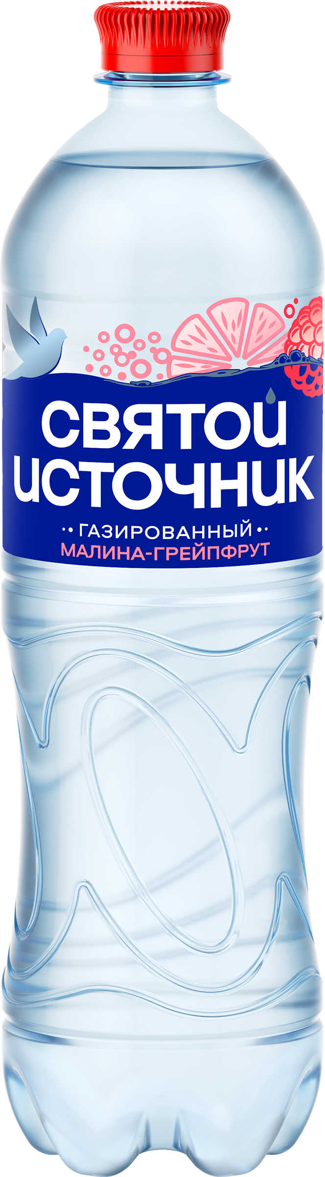Изображение товара Газированная вода с ароматом малины и грейпфрута 1л СВЯТОЙ ИСТОЧНИК