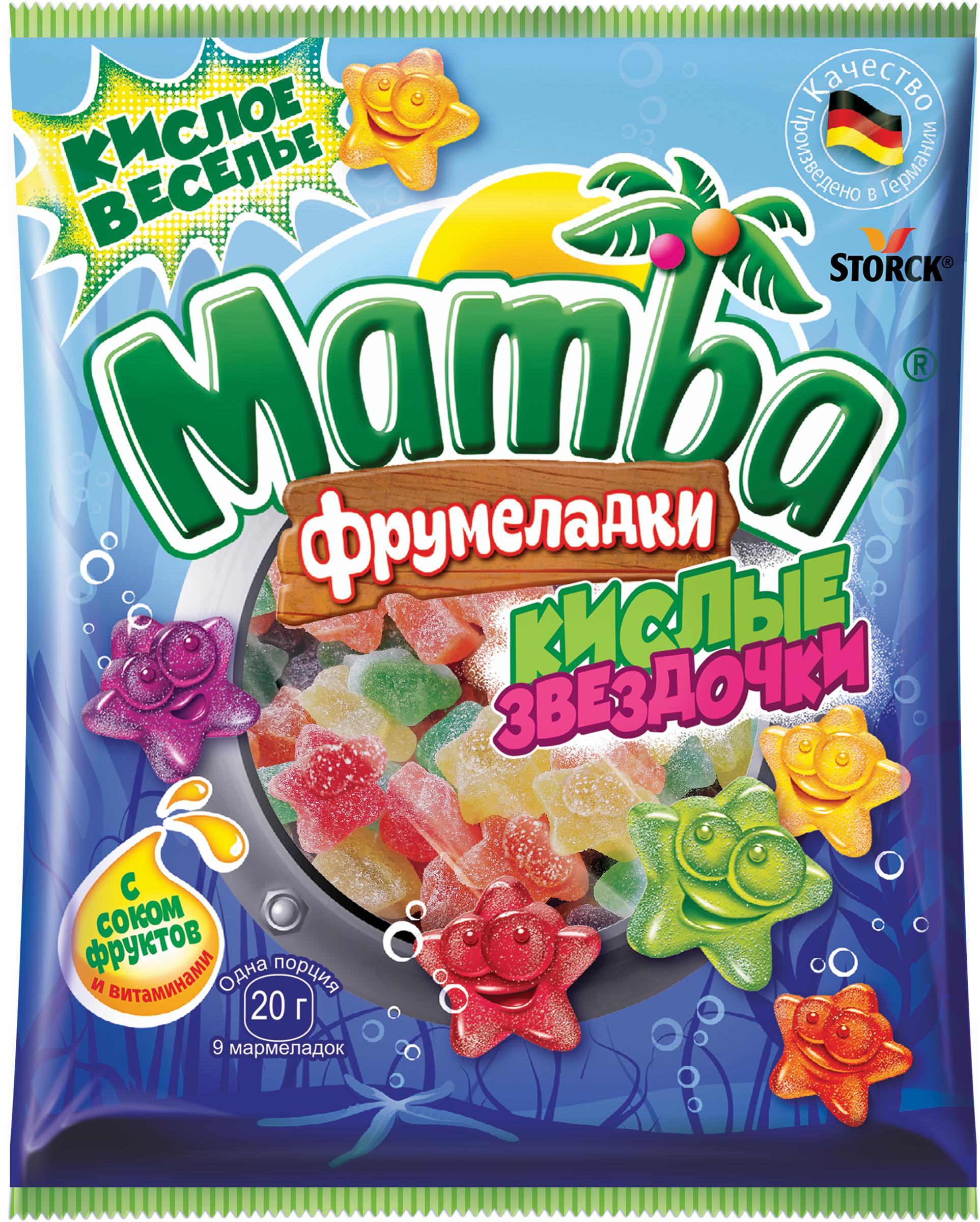 Изображение товара Мармелад жевательный MAMBA Фрумеладки кислые звездочки, 70г